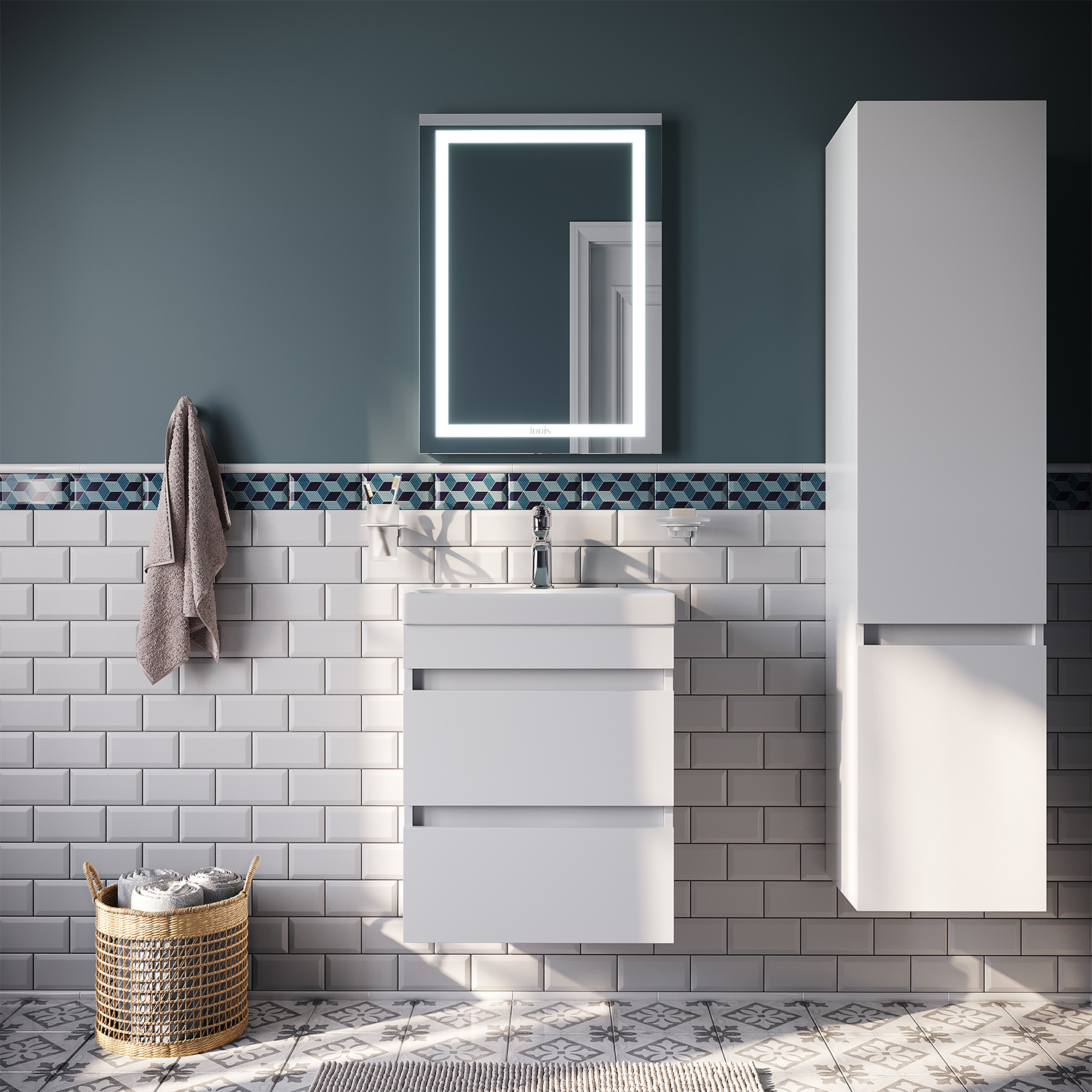 Изображение товара Подвесная тумба под раковину Zodiac с умывальником белая 50 см IDDIS ZOD5CB0i95K