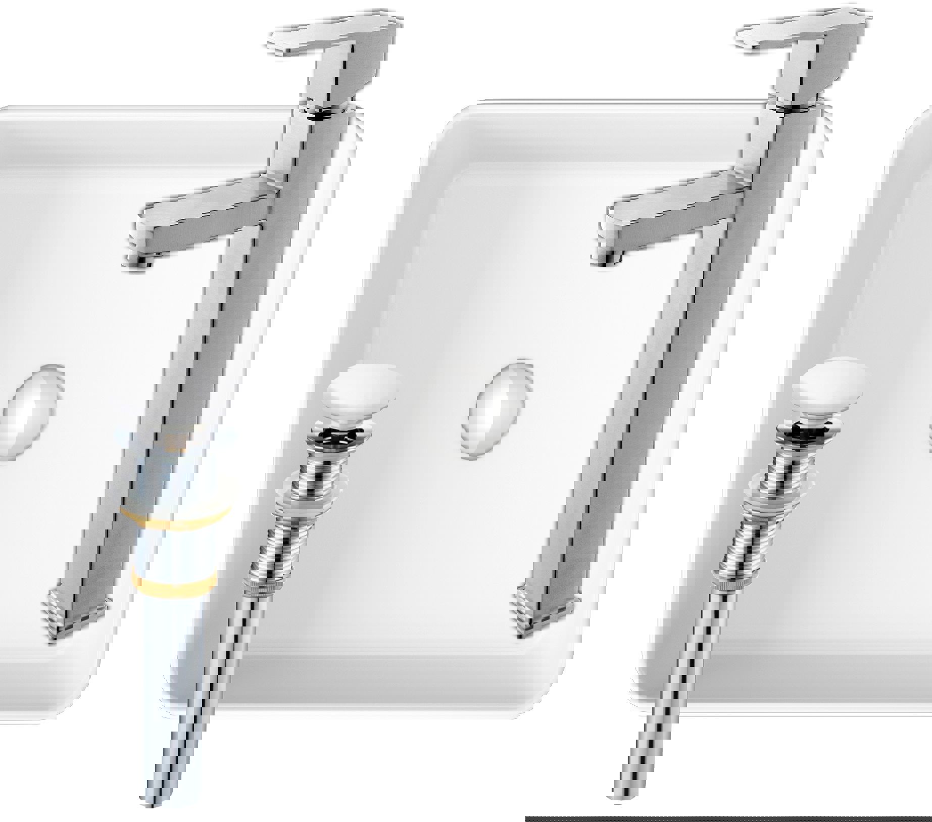 Изображение товара Раковина накладная Bauedge BH1043 48см белый глянец для ванной комнаты