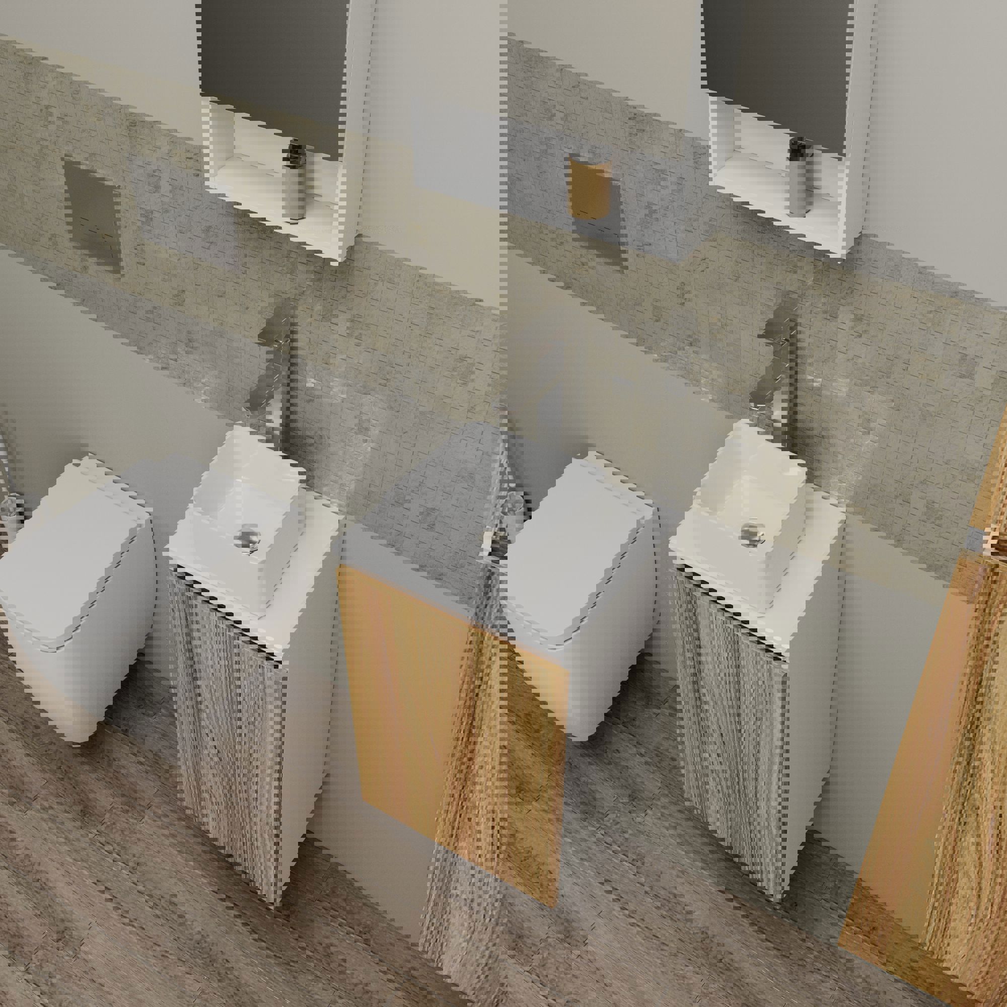 Изображение товара Тумба под раковину Bauedge BD1519 40см белая с раковиной для ванной