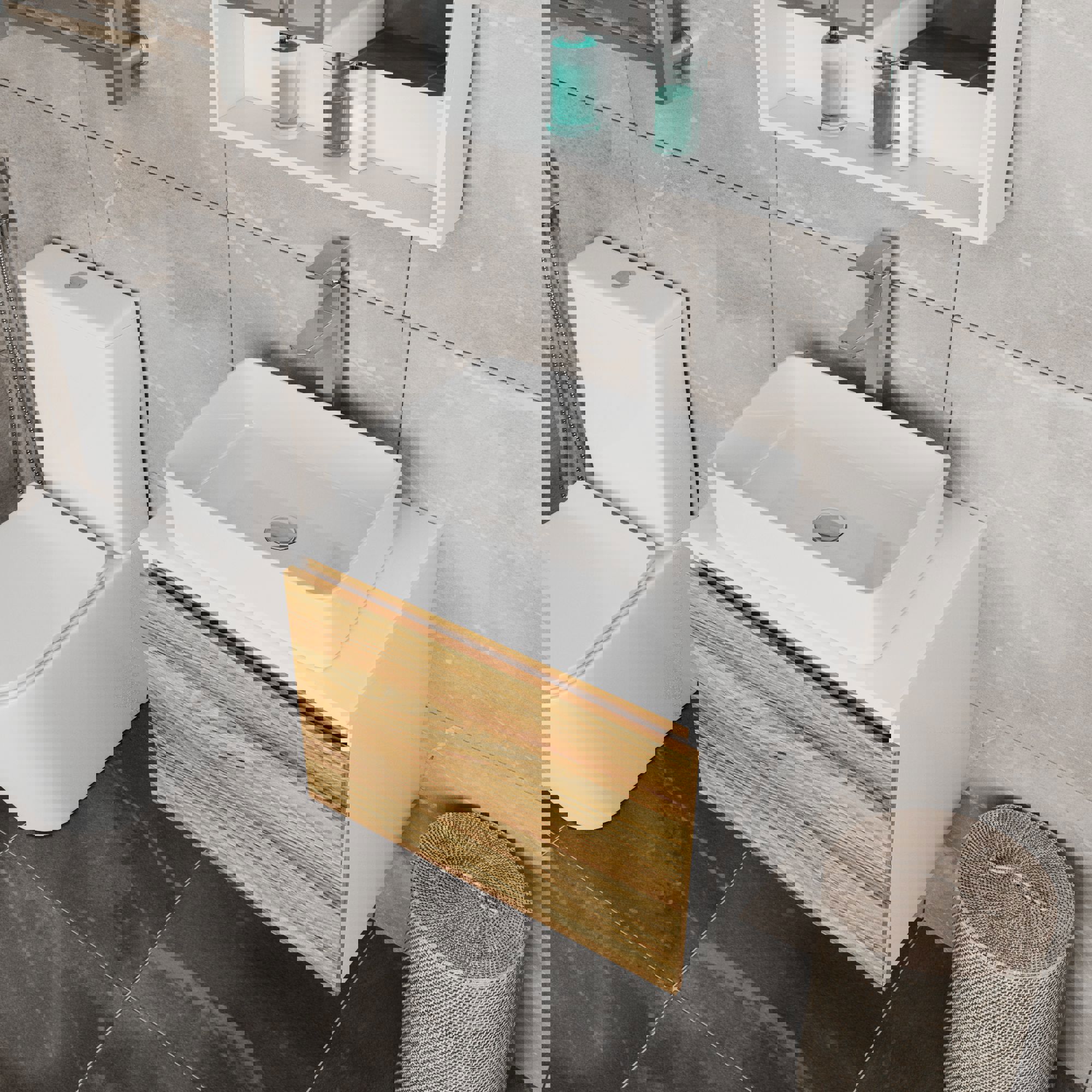 Изображение товара Тумба под раковину Bauedge BD1543 60см белая с раковиной для ванной