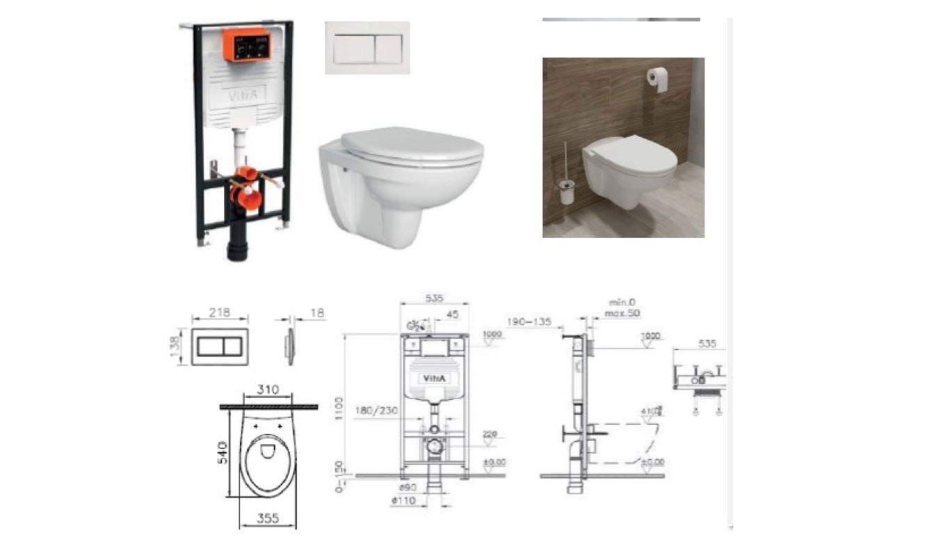 Изображение товара Комплект инсталляция с унитазом Vitra Normus L-box 9773B003-7206 цвет белый Изображение товара Комплект инсталляция с унитазом Vitra Normus L-box 9773B003-7206 цвет белый