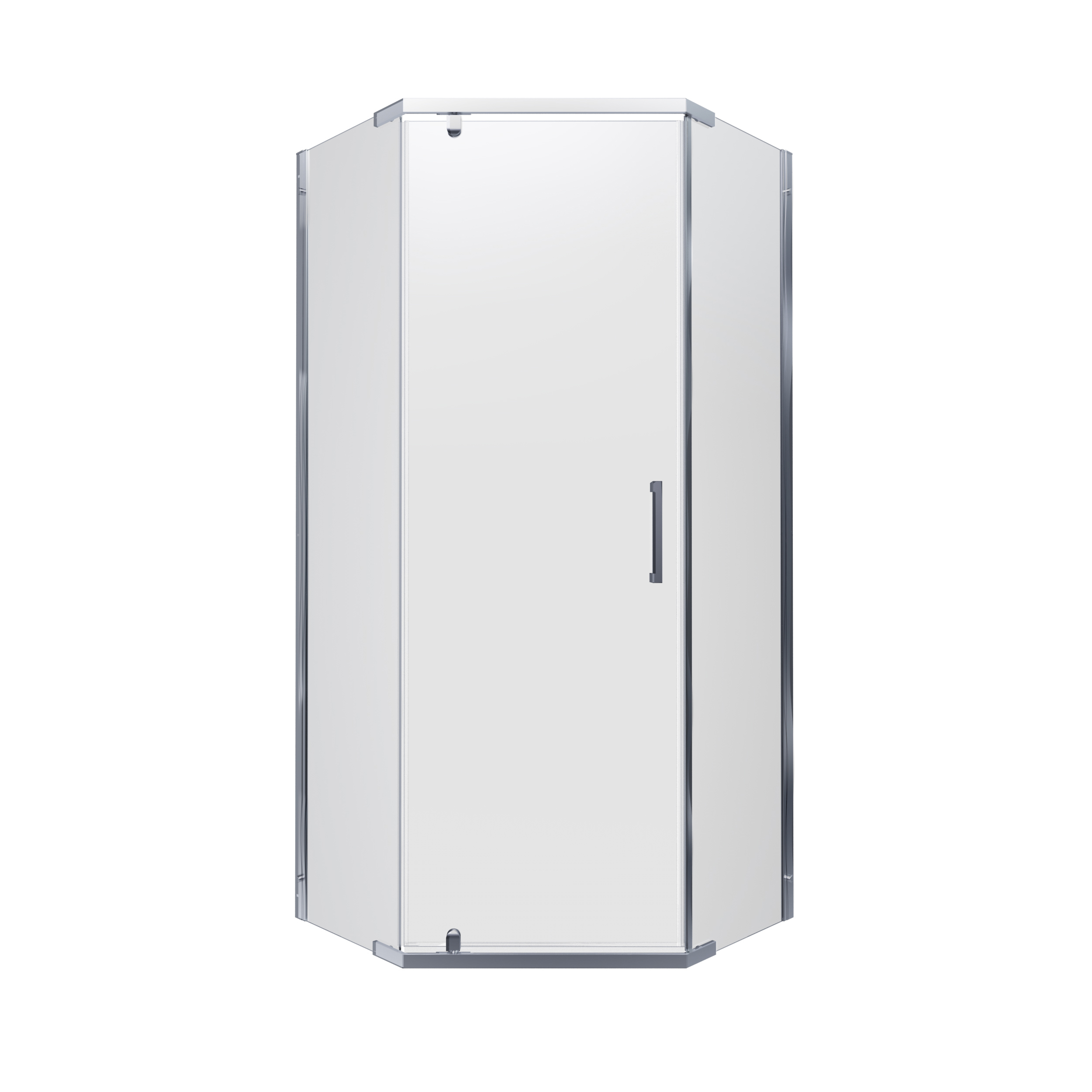 Изображение товара Душевой уголок Triton 100x100 пятиугольник хромированный профиль стекло 6 мм Россия