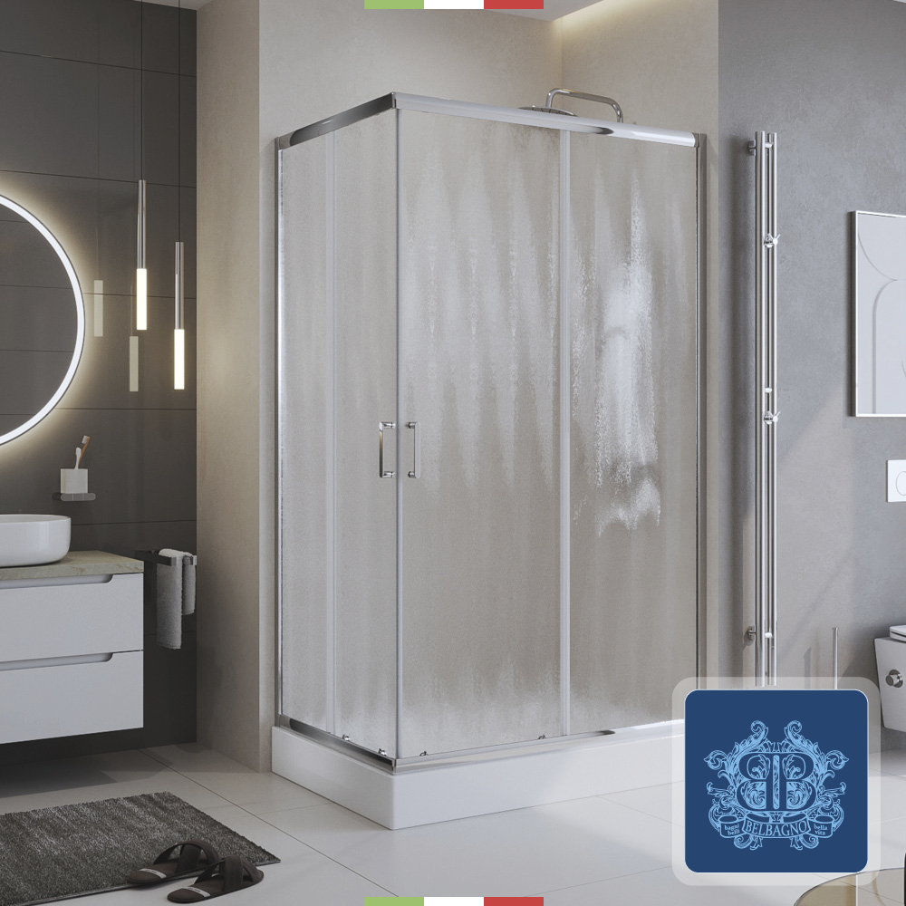 Изображение товара BelBagno UNO-195-AH-2 120x90 Душевой уголок прямой с раздвижными дверьми