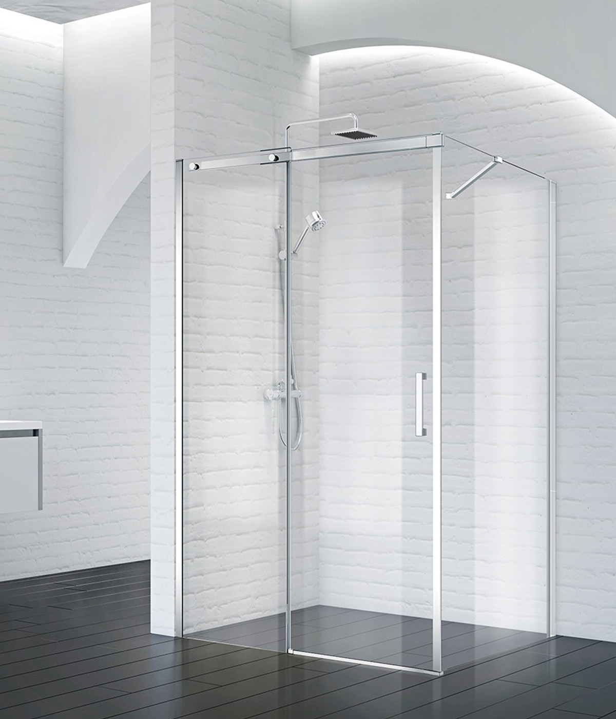 Изображение товара Душевой уголок Belbagno Acqua-AH-1-120/80-C-Cr прямоугольник 120x80см хромированный профиль эффект стекла прозрачный