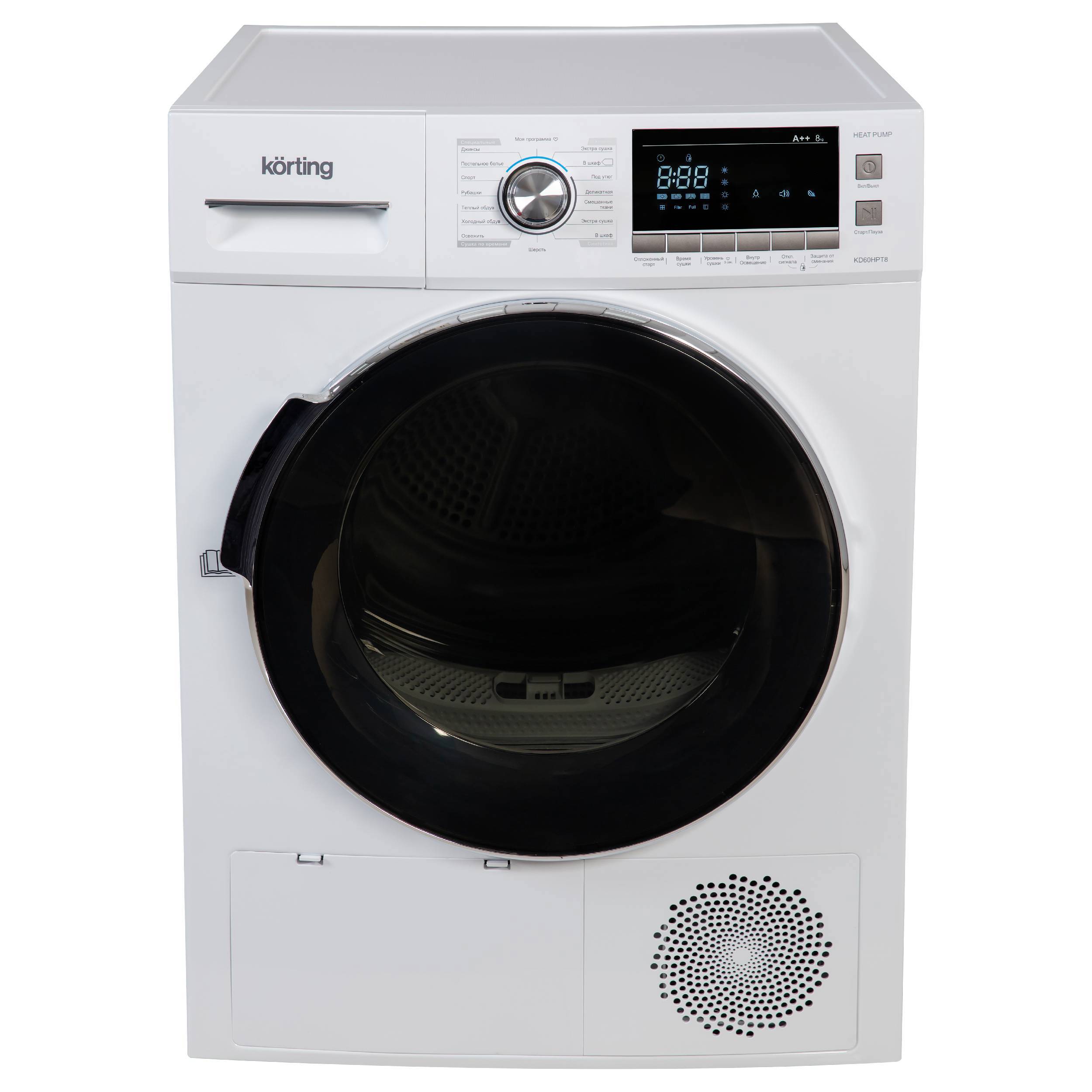 Изображение товара Современная сушильная машина Korting KD 60HPT8 с технологией Heat Pump 8 кг