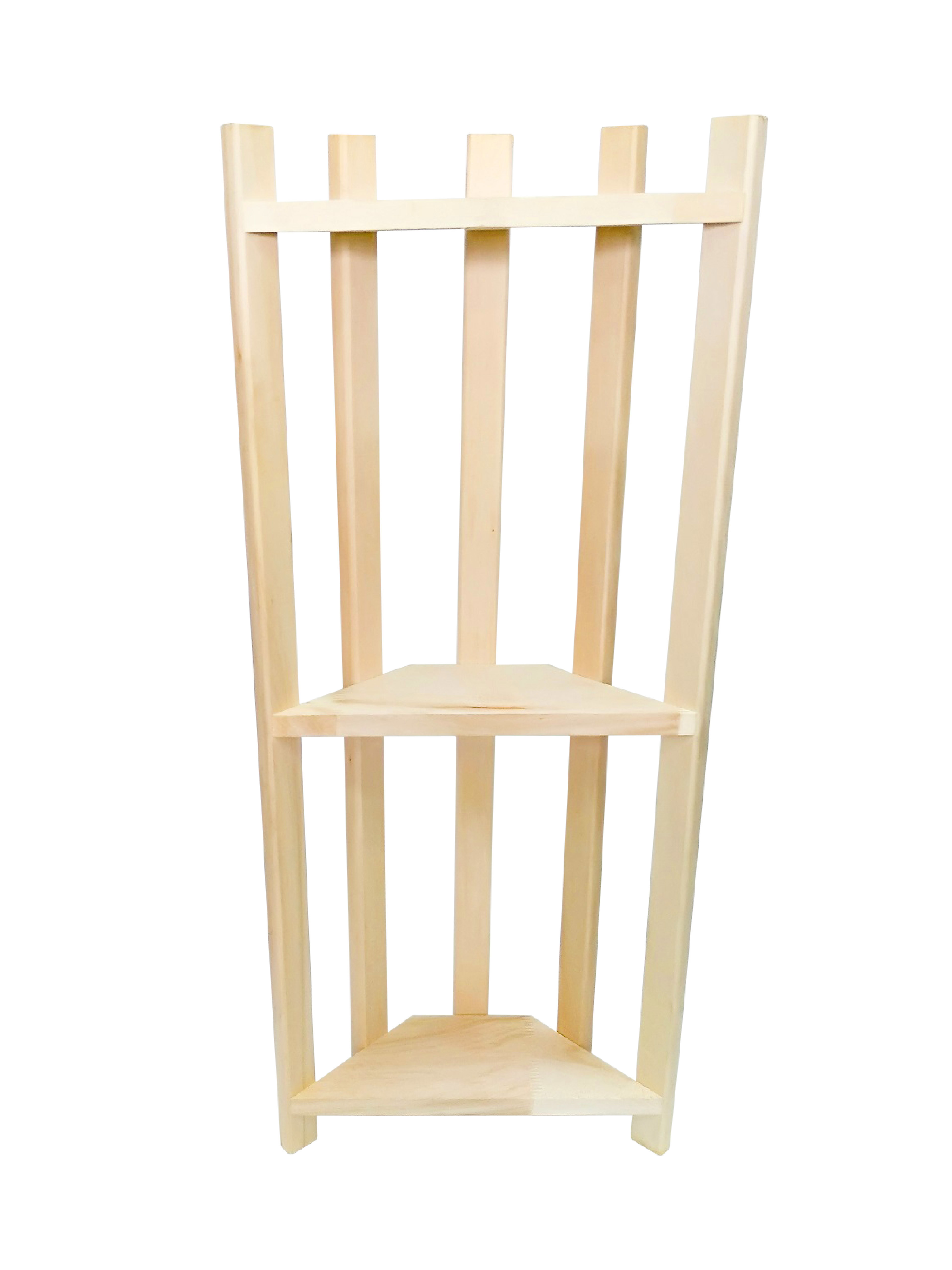 Изображение товара Полка угловая Бацькина баня 3-х ярусная 75x30x12 см 30399-ЛМ