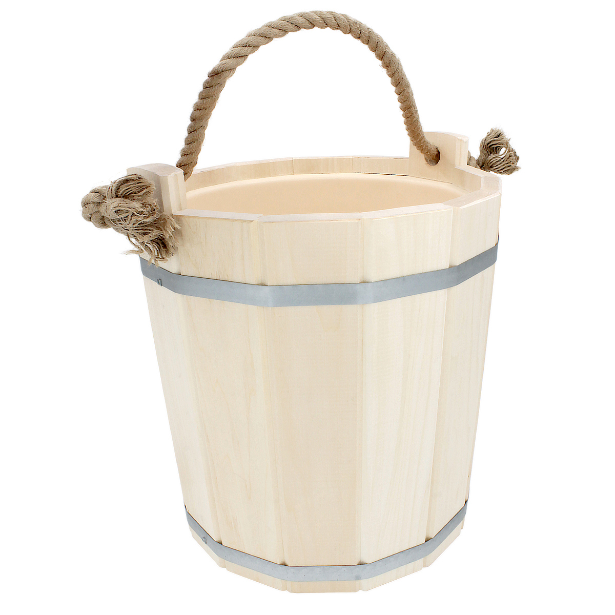 Изображение товара Ведро бондарное с пластиковой вставкой Бацькина баня 18л для бани и хозяйства