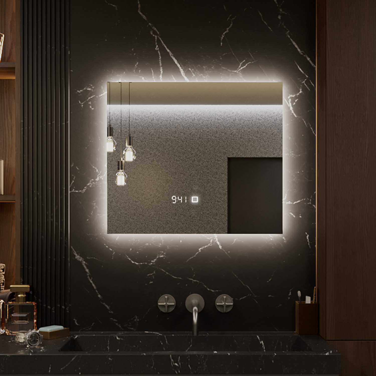 Изображение товара Зеркало для ванной Alias q8012025 с подсветкой 120x80 см, LED, таймер, часы