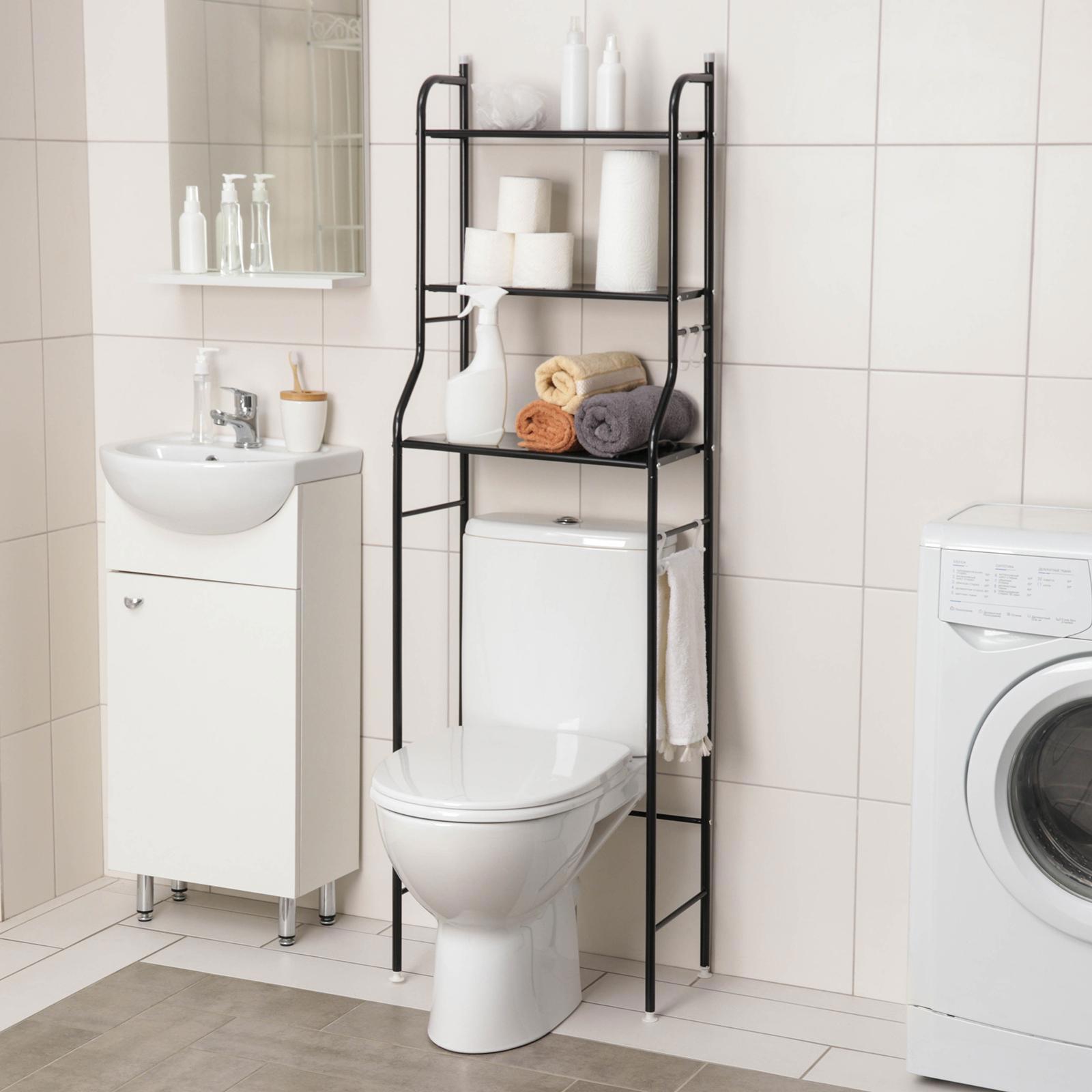 Изображение товара Стеллаж над унитазом Клик Мебель 25x152 см черный