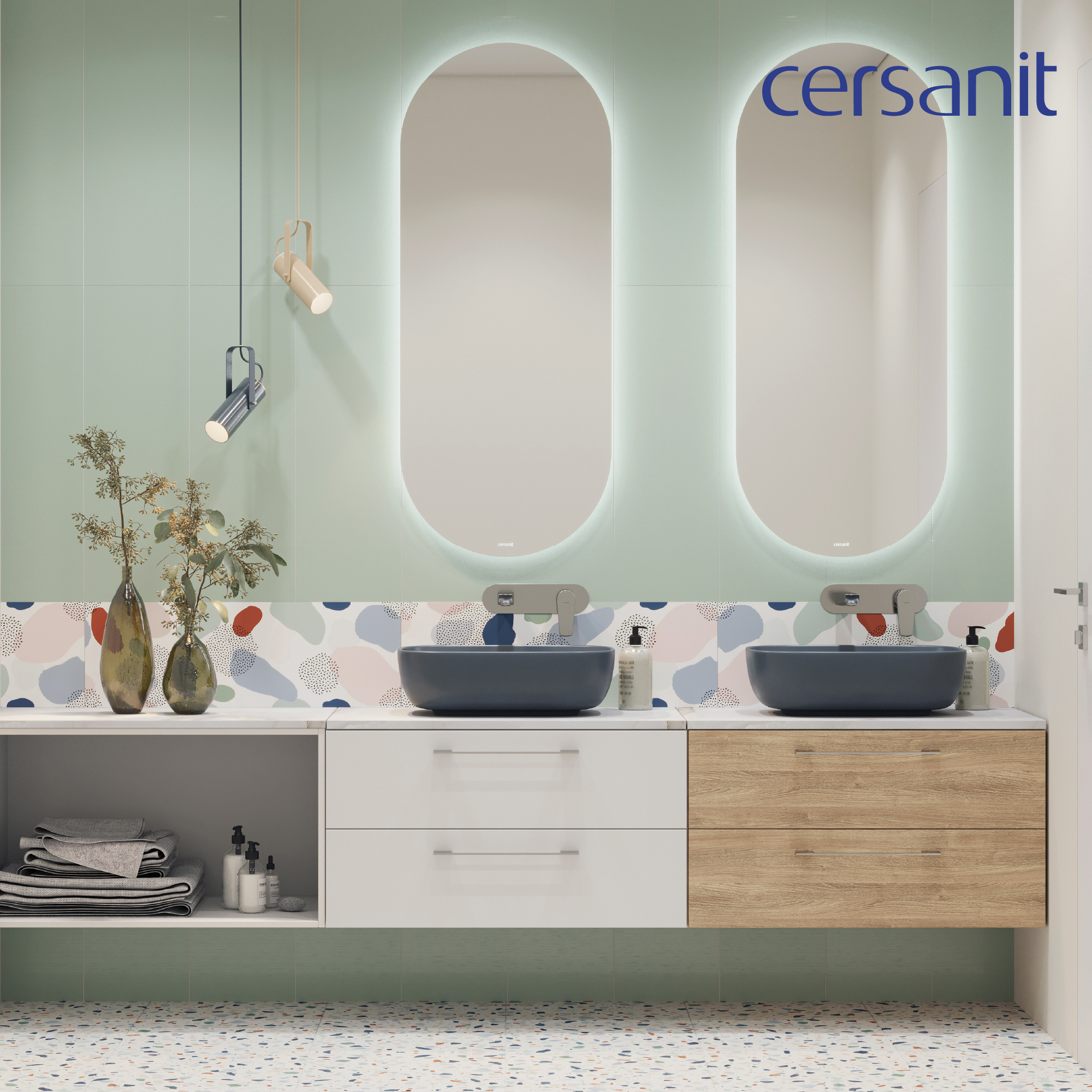 Изображение товара Тумба под раковину подвесная Cersanit Lara 80 64137 77.6см цвет белый