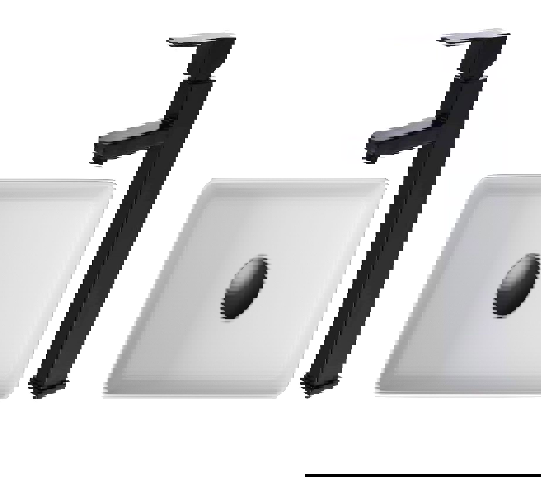 Изображение товара Раковина накладная BAUEDGE Hotel mini 37x23 белая с смесителем из нержавейки