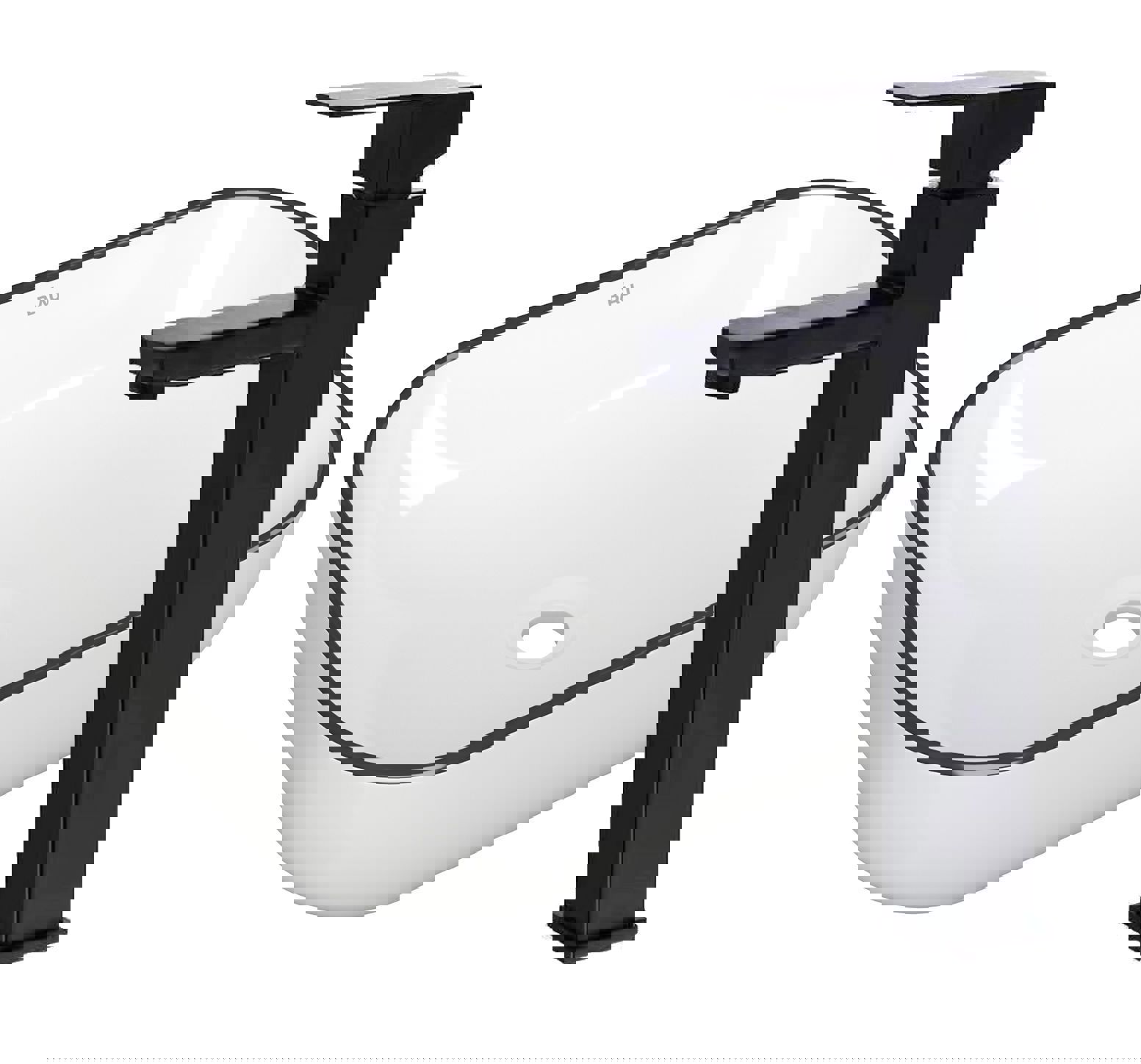 Изображение товара Накладная раковина BAU Stil 50х40 с смесителем Fmark Black из нержавеющей стали