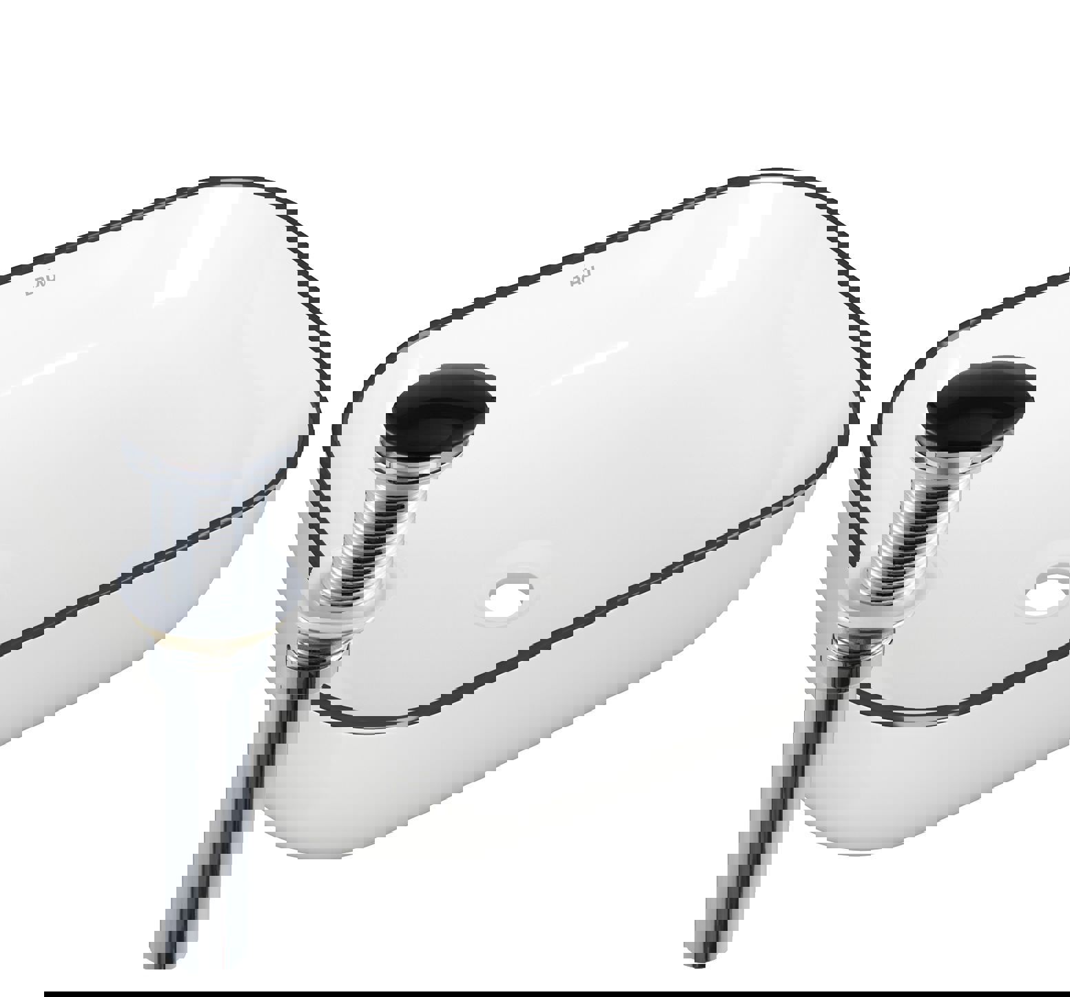 Изображение товара Раковина накладная BAUEDGE Stil 50x40 белая с черным кантом