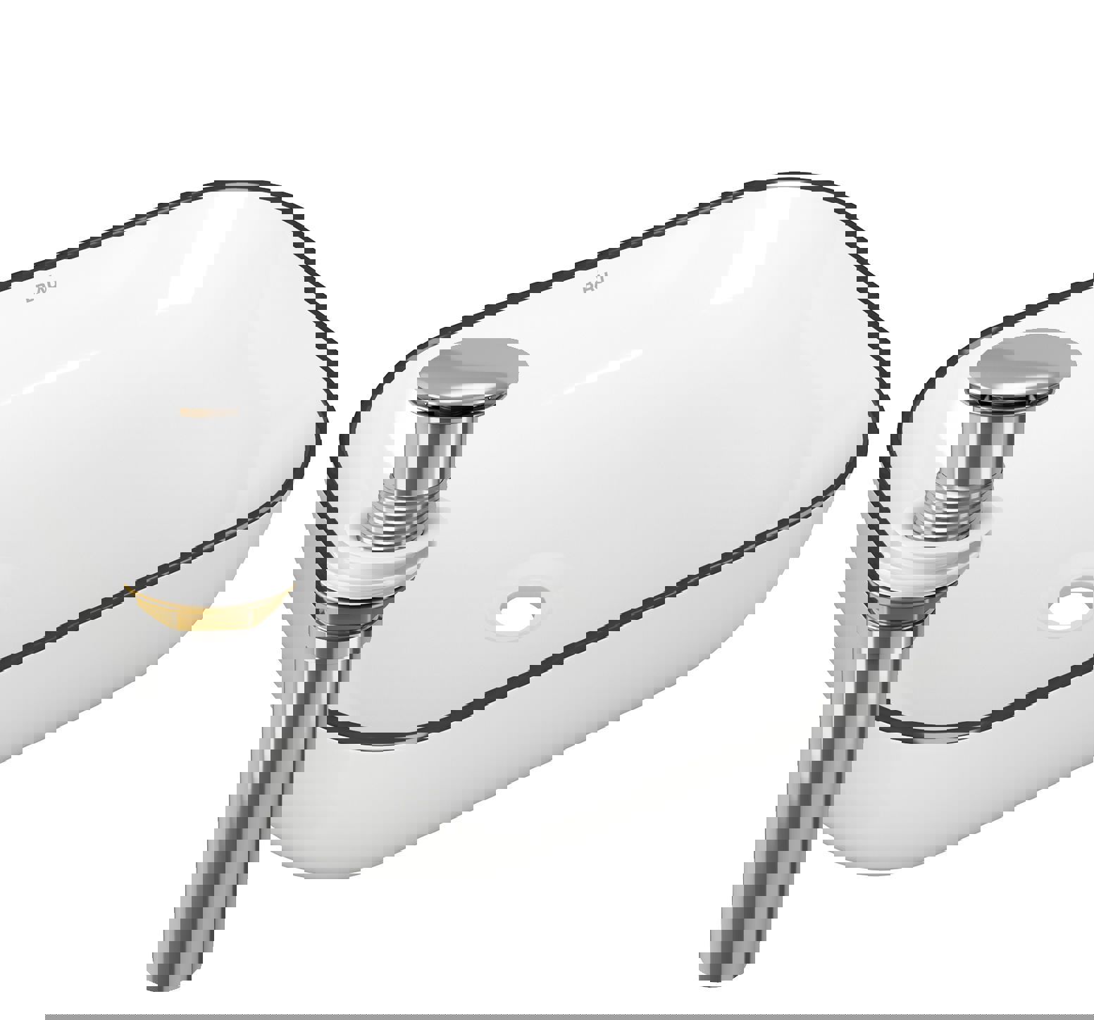 Изображение товара Раковина BAUEDGE BAU Stil Накладная 50x40 Белая с хромируемым кантом