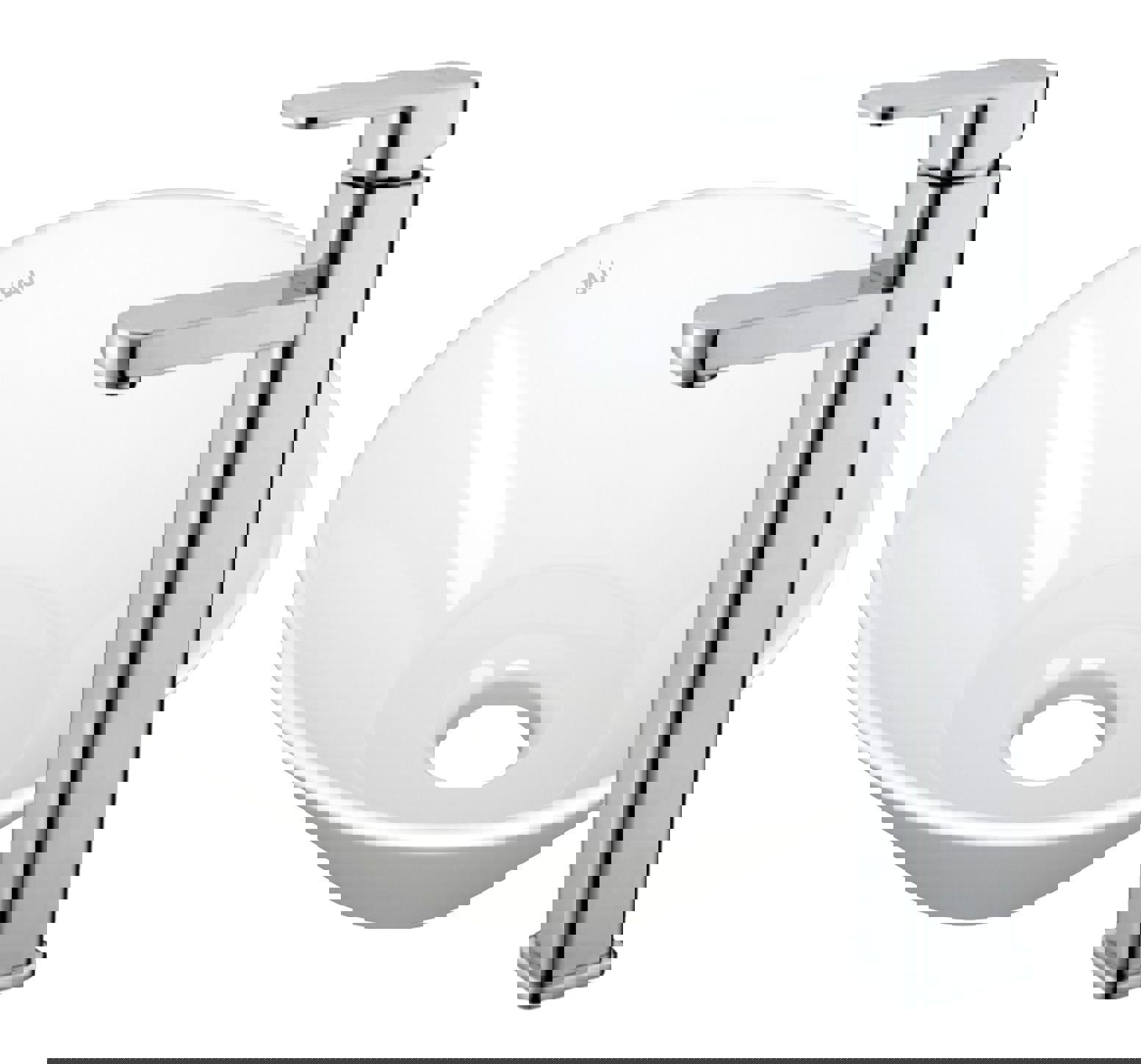 Изображение товара Раковина накладная BAUEDGE Dream D43 белая с смесителем