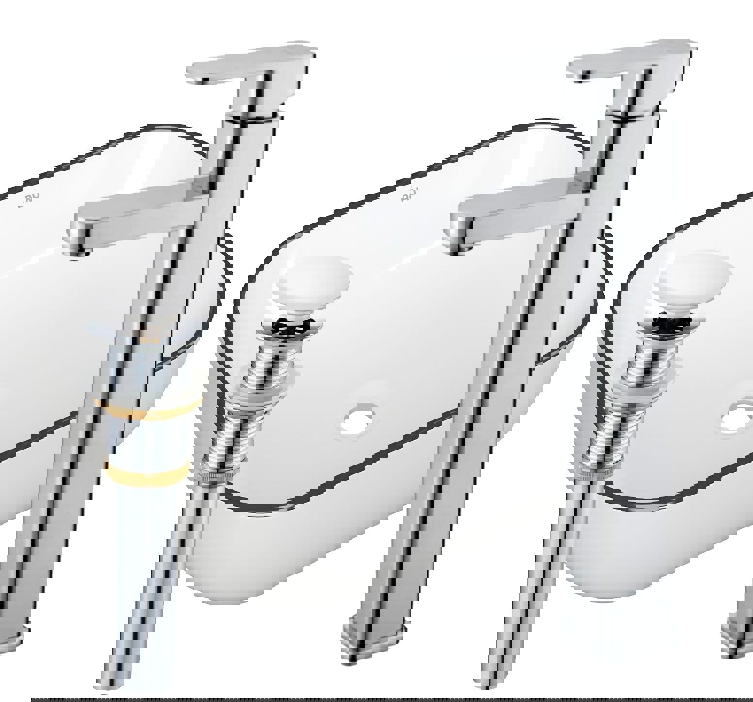 Изображение товара Комплект для ванной BAUEDGE с накладной раковиной BAU Stil и смесителем FS8111