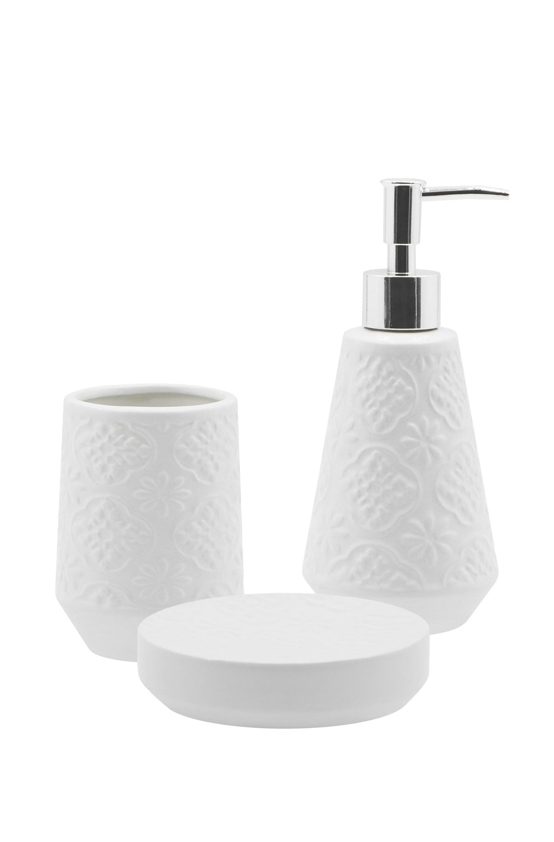 Изображение товара Набор аксессуаров для ванной Dakota 300776 из керамики, 3 предмета, белый