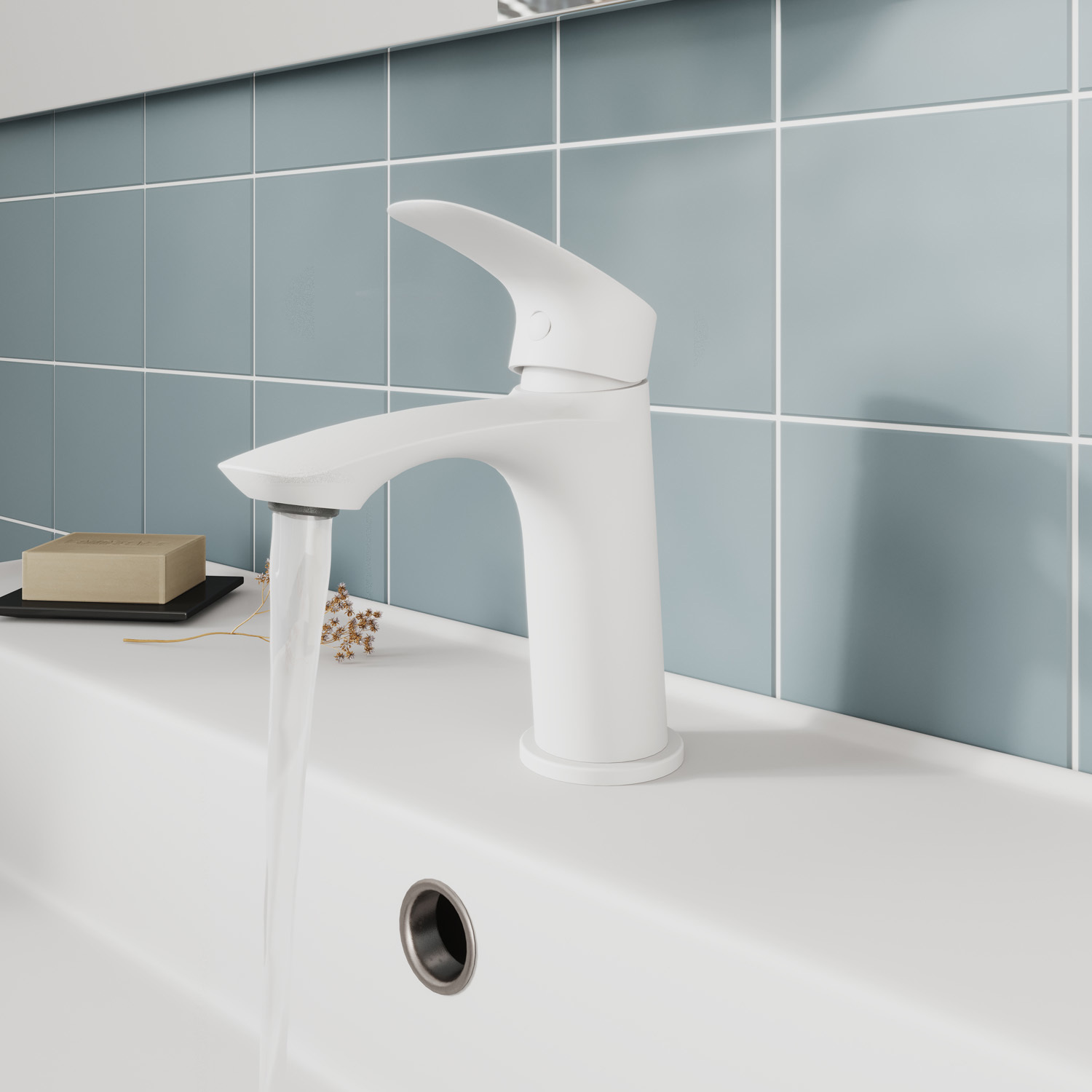 Изображение товара Смеситель для раковины Milardo Rora однорычажный белый матовый