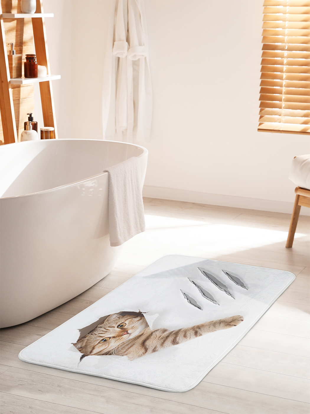 Изображение товара Коврик для ванной комнаты Joyarty bath_31202_60x100 60x100см цвет белый