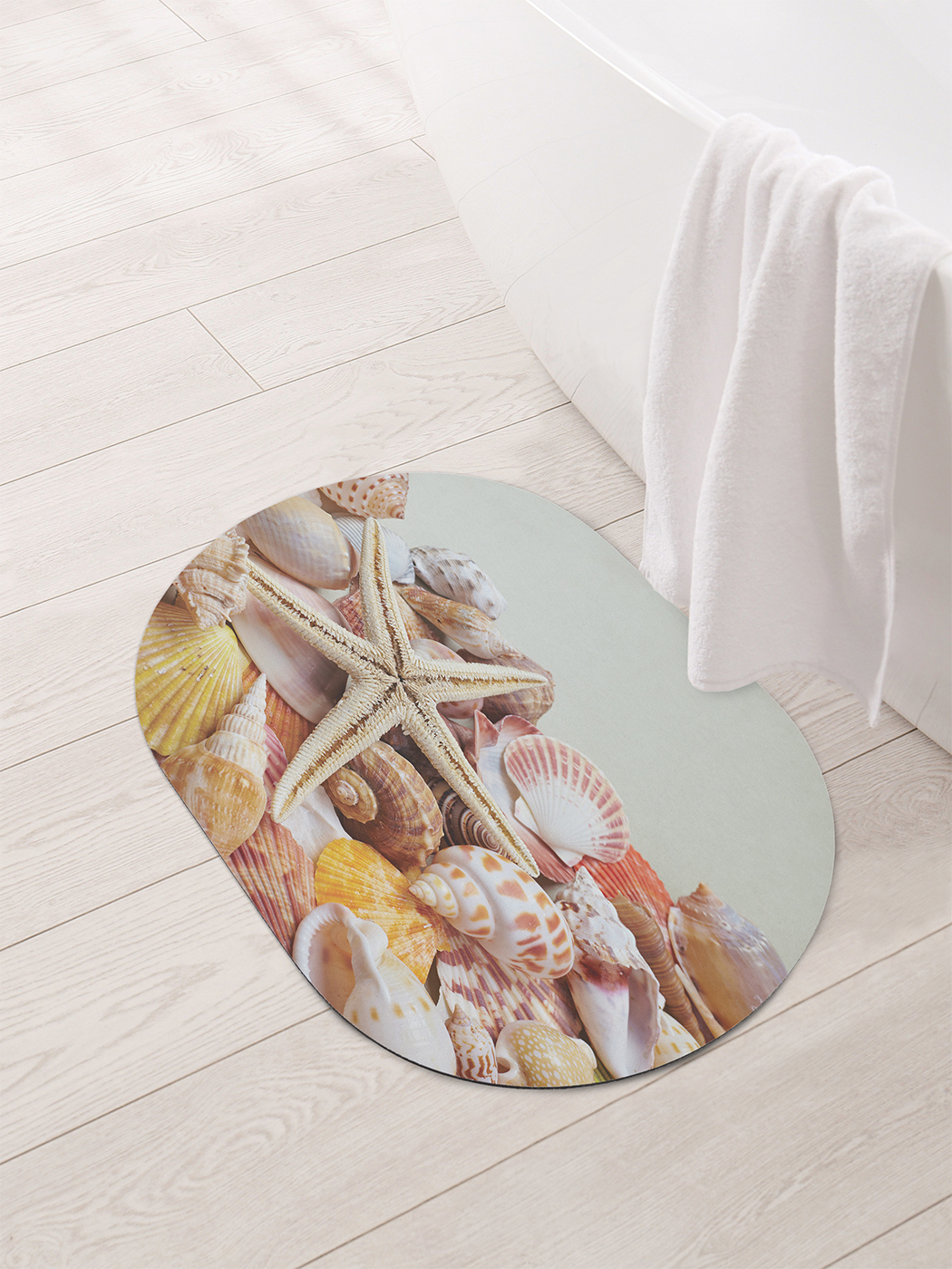 Изображение товара Коврик для ванной комнаты Joyarty sbm_11820_58x38 58x38см цвет бежевый