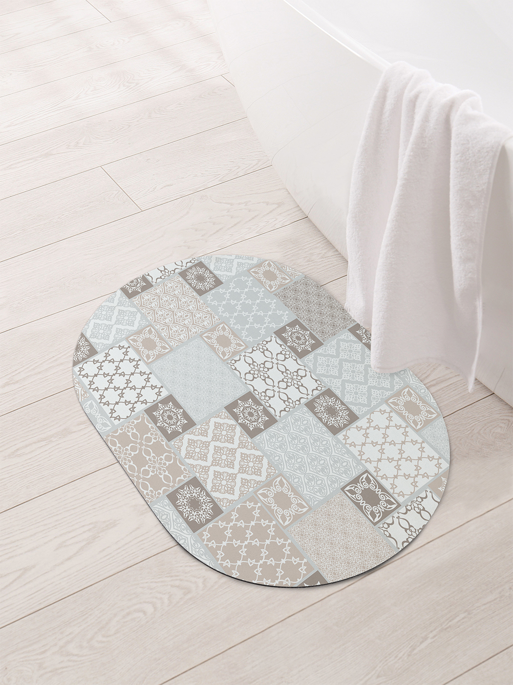 Изображение товара Коврик для ванной комнаты Joyarty sbm_15422_58x38 58x38см цвет белый