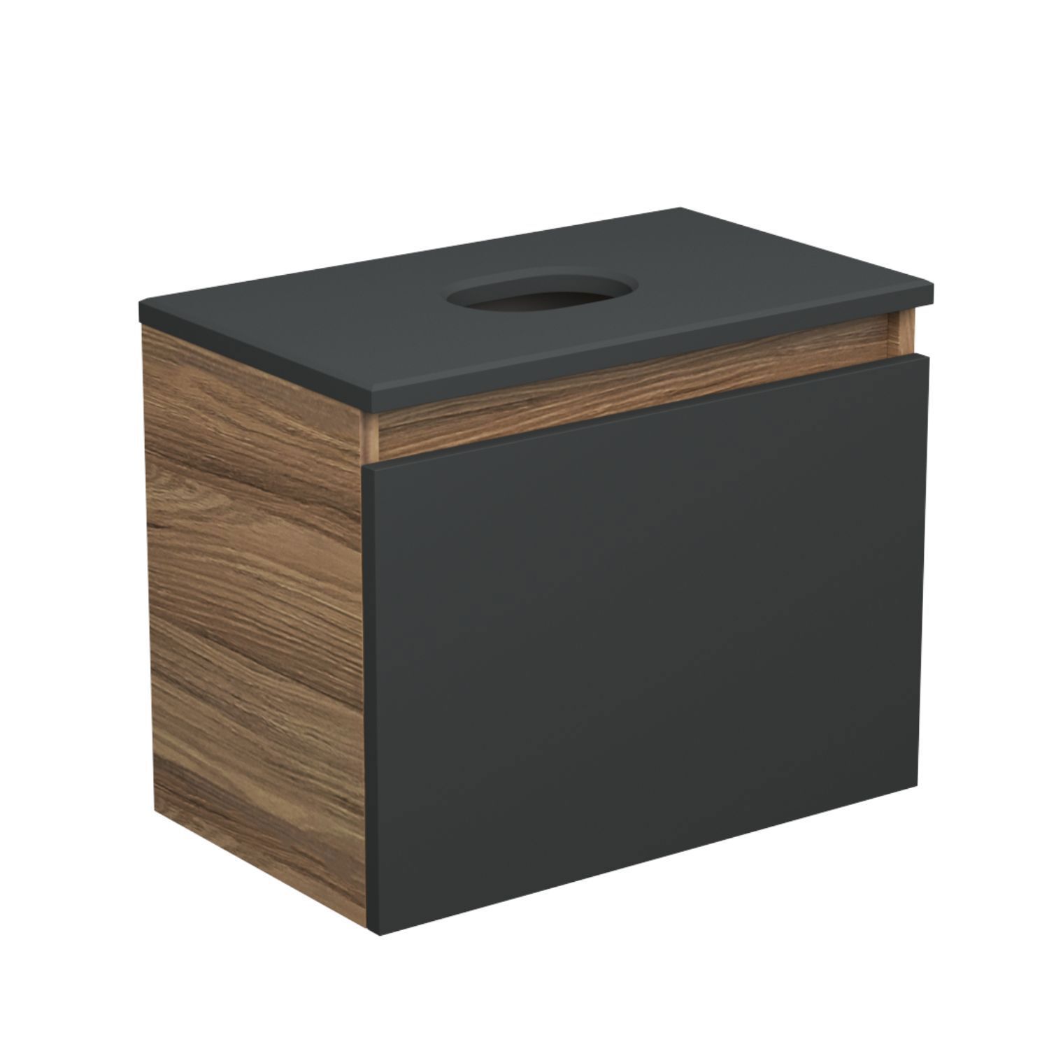 Изображение товара Тумба подвесная под раковину BAUEDGE Dream Blackwood BD1050-BL 50см цвет дерево графит Изображение товара Тумба подвесная под раковину BAUEDGE Dream Blackwood BD1050-BL 50см цвет дерево графит