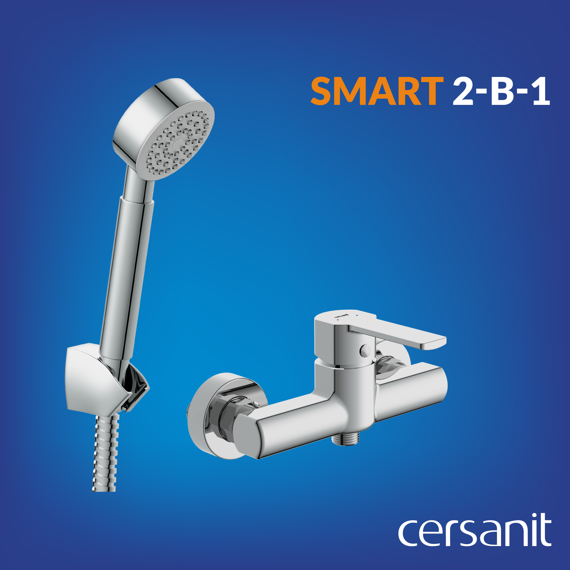 Изображение товара Комплект смесителей Cersanit Smart 64511 и душевой гарнитур