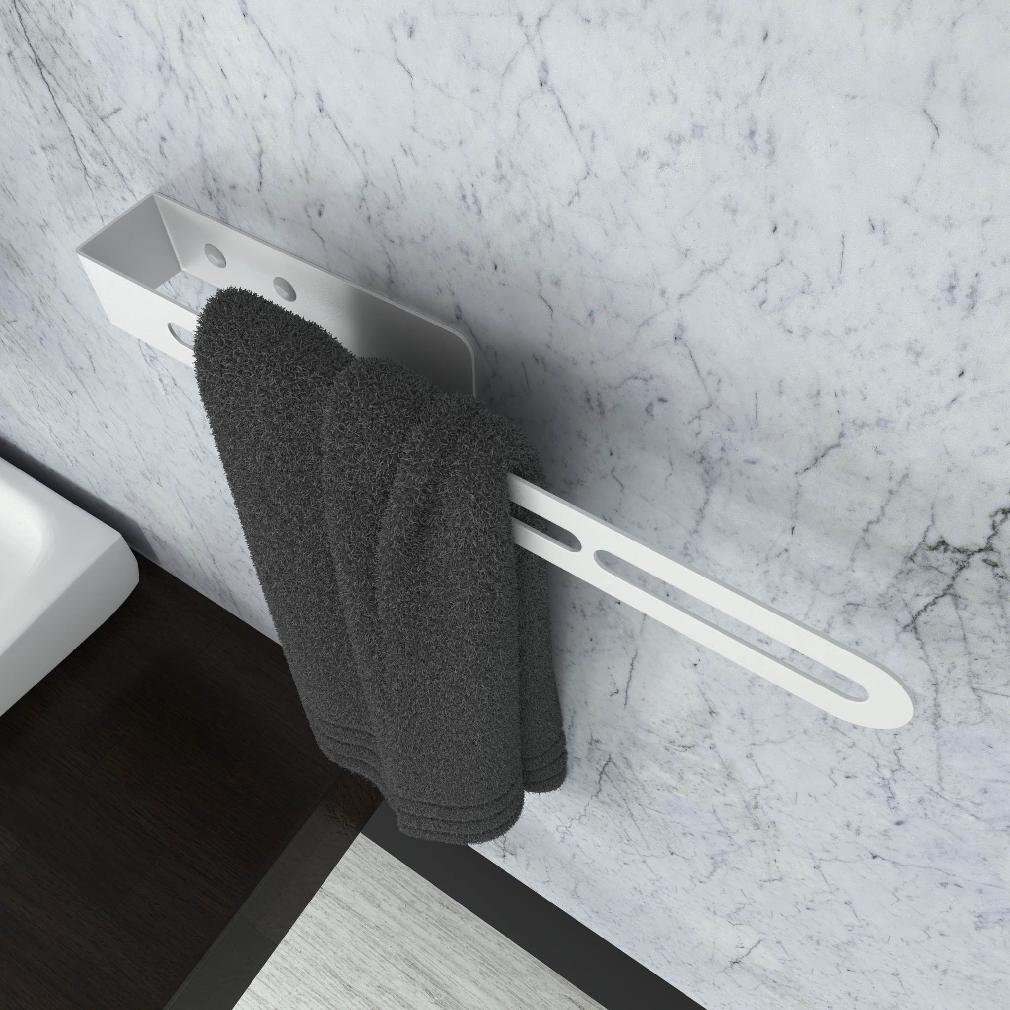 Изображение товара Полотенцедержатель металлический Мастерская Уюта Зонт triple round белый