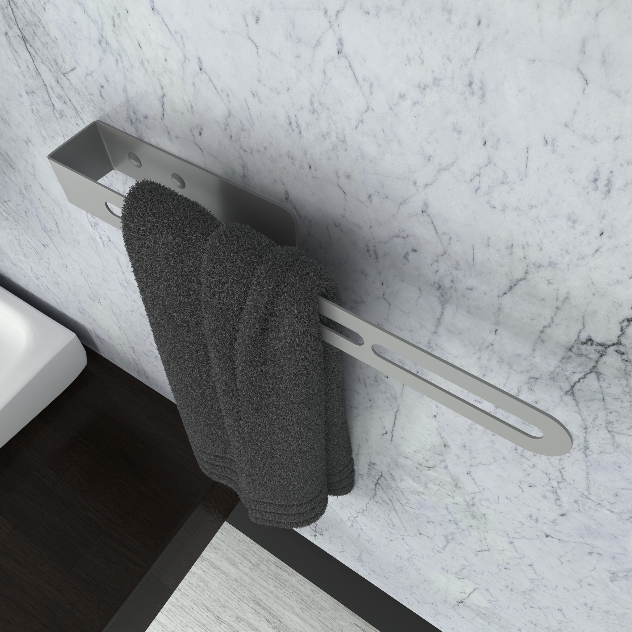 Изображение товара Полотенцедержатель металлический Мастерская Уюта Зонт triple round серый