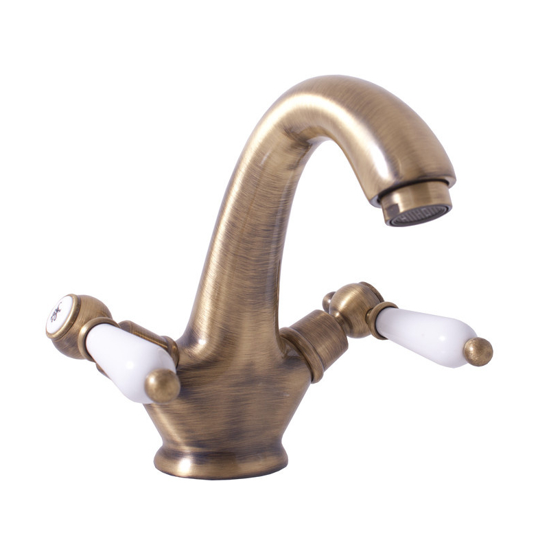 Изображение товара Смеситель для раковины Ravslezak MK528.5SM двухвентильный цвет бронза