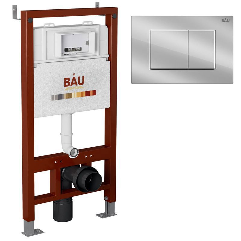 Изображение товара Инсталляция для унитаза BAUEDGE Q111300-q00002 с кнопкой смыва