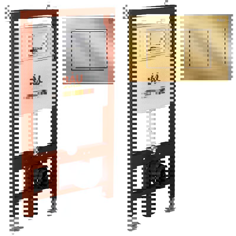 Изображение товара Инсталляция для унитаза Bauedge Q111300-q00013 с кнопкой золото 3/6 л