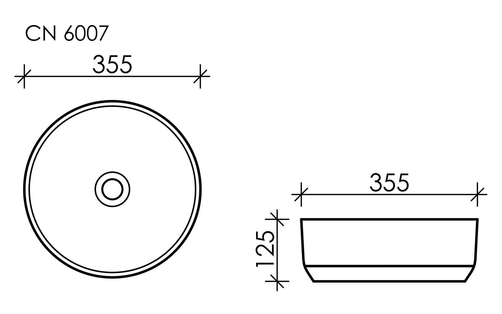Изображение товара Раковина накладная Ceramicanova element CN6007 35.5см цвет черный