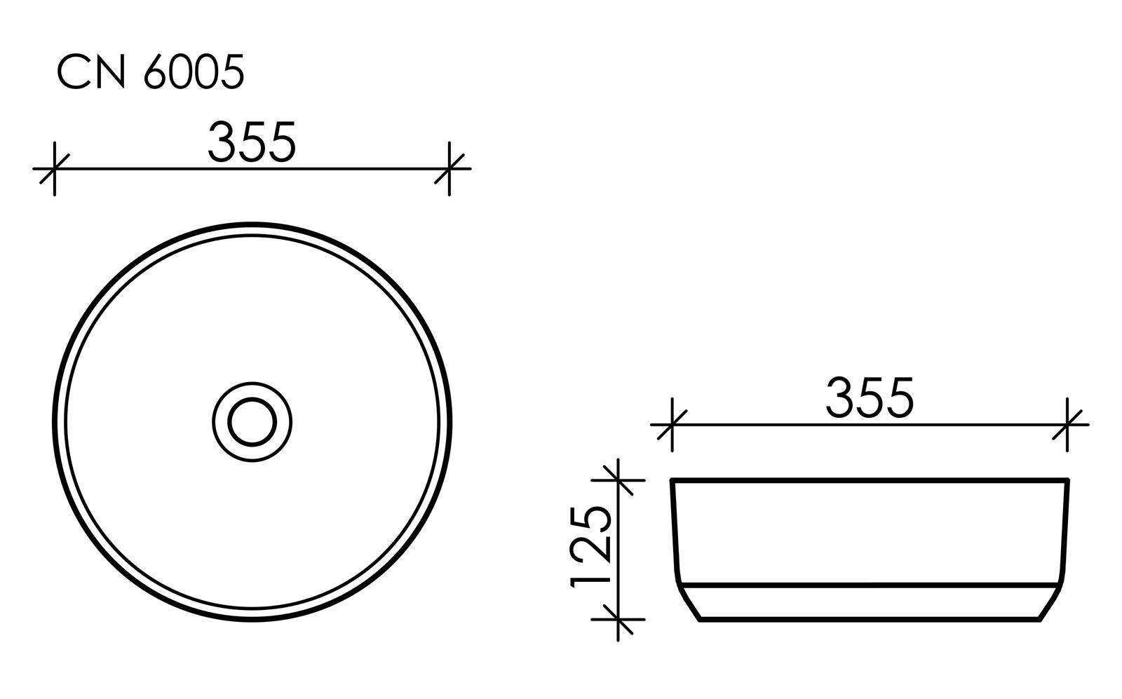 Изображение товара Раковина накладная Ceramicanova element CN6005 35.5см цвет белый Изображение товара Раковина накладная Ceramicanova element CN6005 35.5см цвет белый