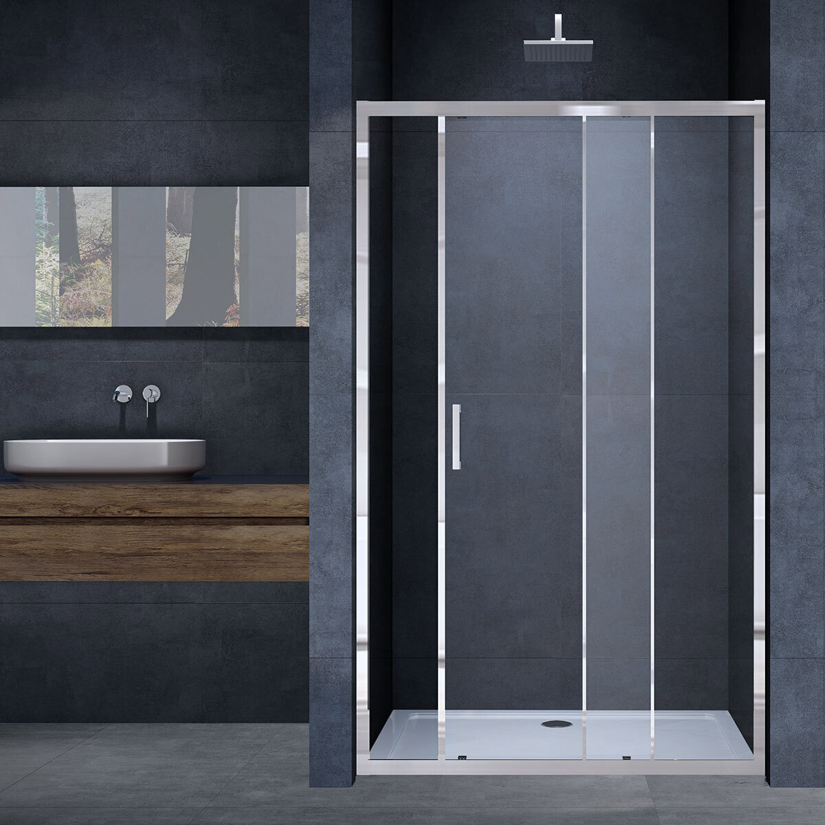 Изображение товара Душевая дверь VINCEA Alpha VDS-3AL150MT 150/190 см с раздвижной системой