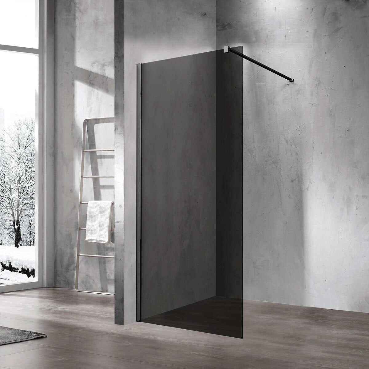 Изображение товара Dушевая перегородка Vincea Walk-In VSW 1H100CGB 100x200 черный матовый