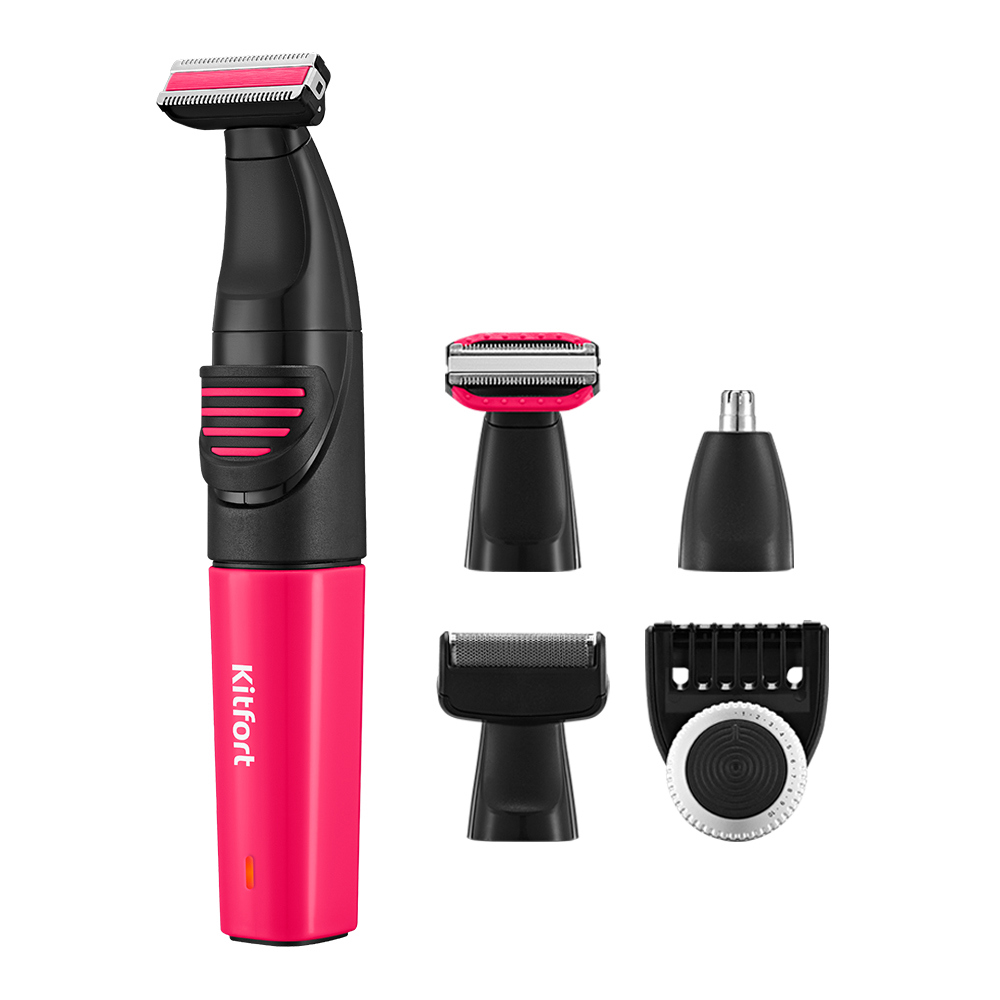 Изображение товара Триммер Kitfort 3 в 1 КТ-3139-1 черно-малиновый портативный аккумуляторный