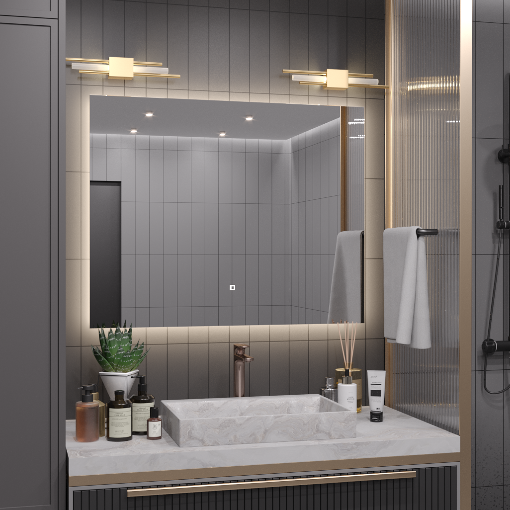 Изображение товара Зеркало в ванную ALIAS Квартал q901202 с подсветкой 120x90 см