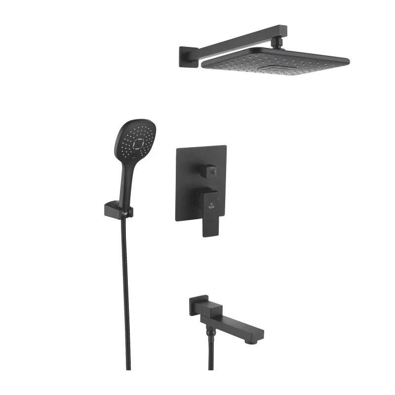 Изображение товара Душевая стойка Rose R R2835H 3 режима черная встроенная современная