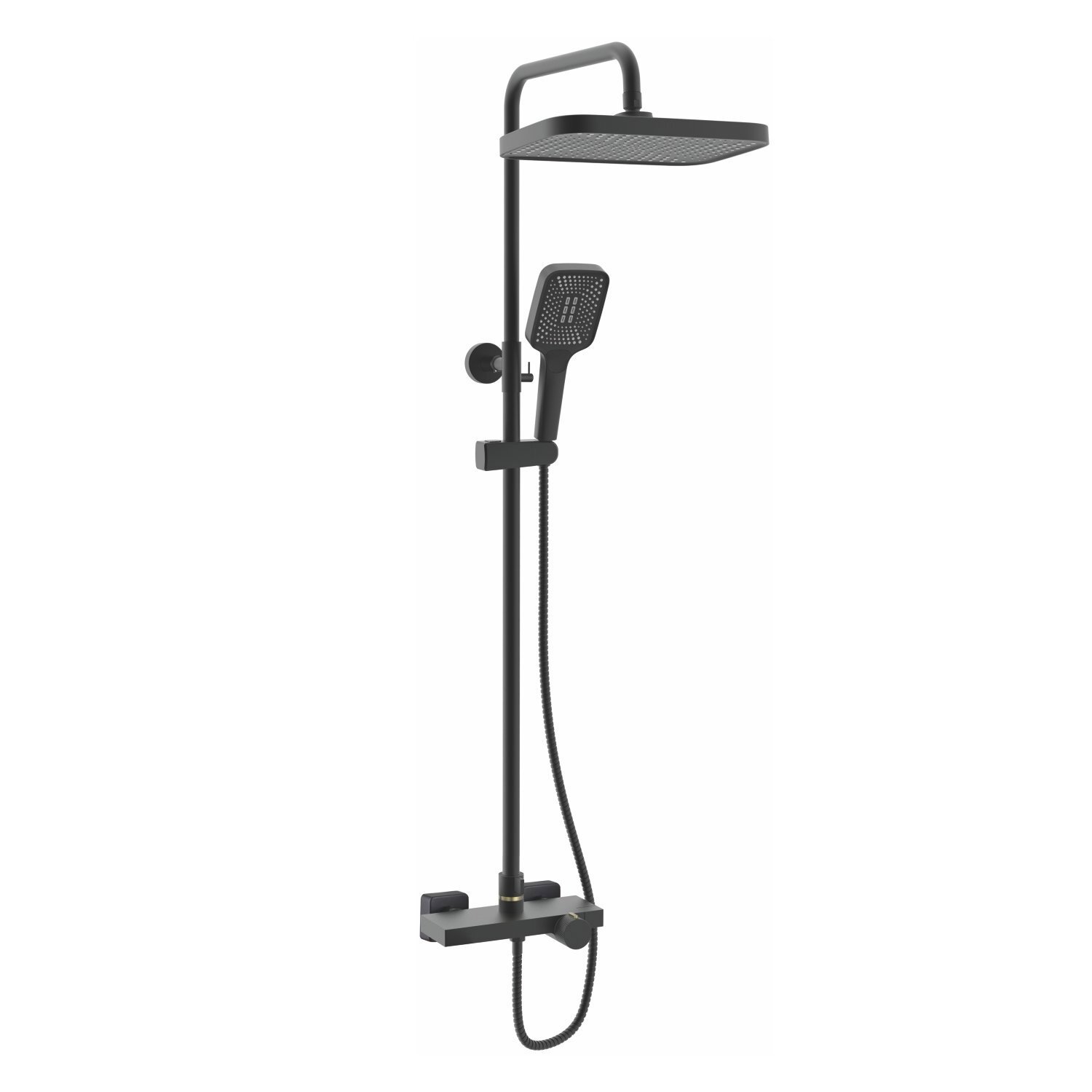 Изображение товара Душевая система Rose R1896H-6 с термостатом 3 режима черная настенная