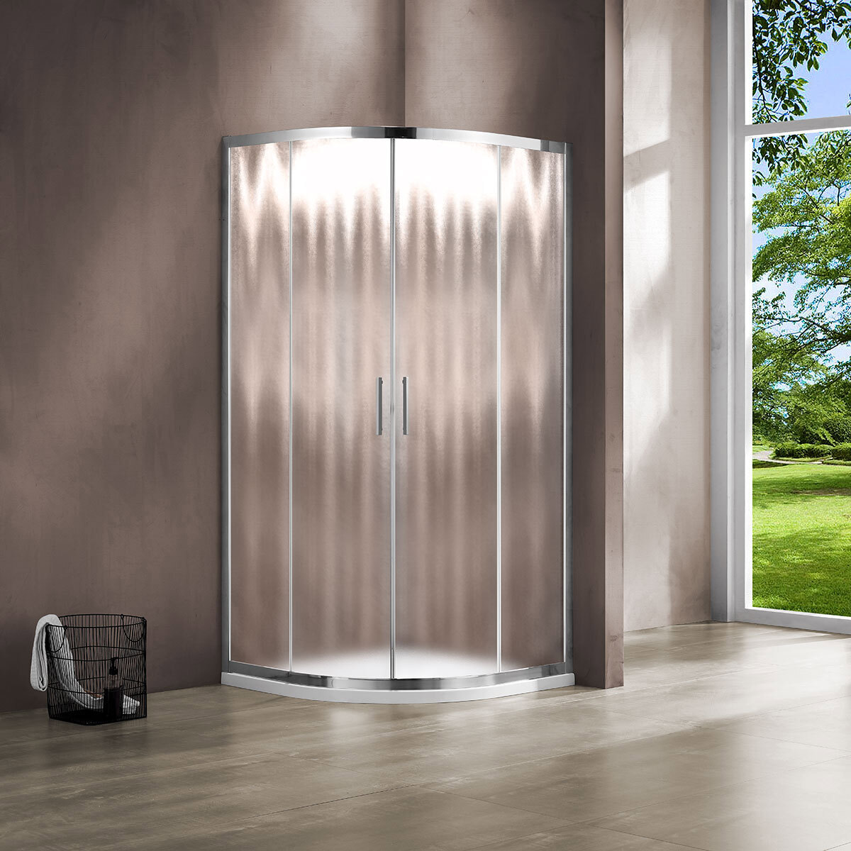 Изображение товара Душевой уголок VINCEA Garda VSQ-1G900CLB 90x90 см с текстурированным стеклом