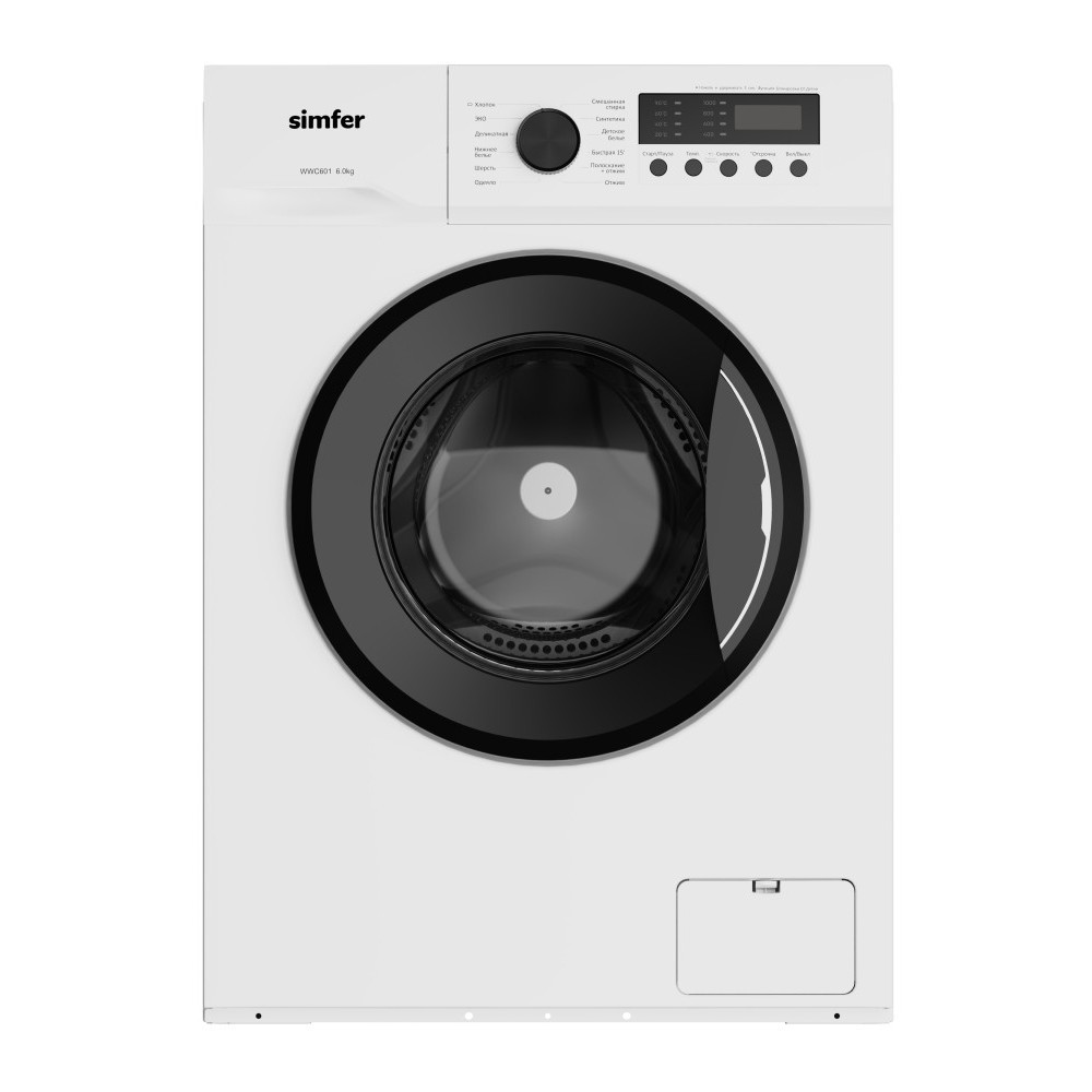 Изображение товара Стиральная машина Simfer WWC601 6 кг фронтальная белая надежная и экономичная