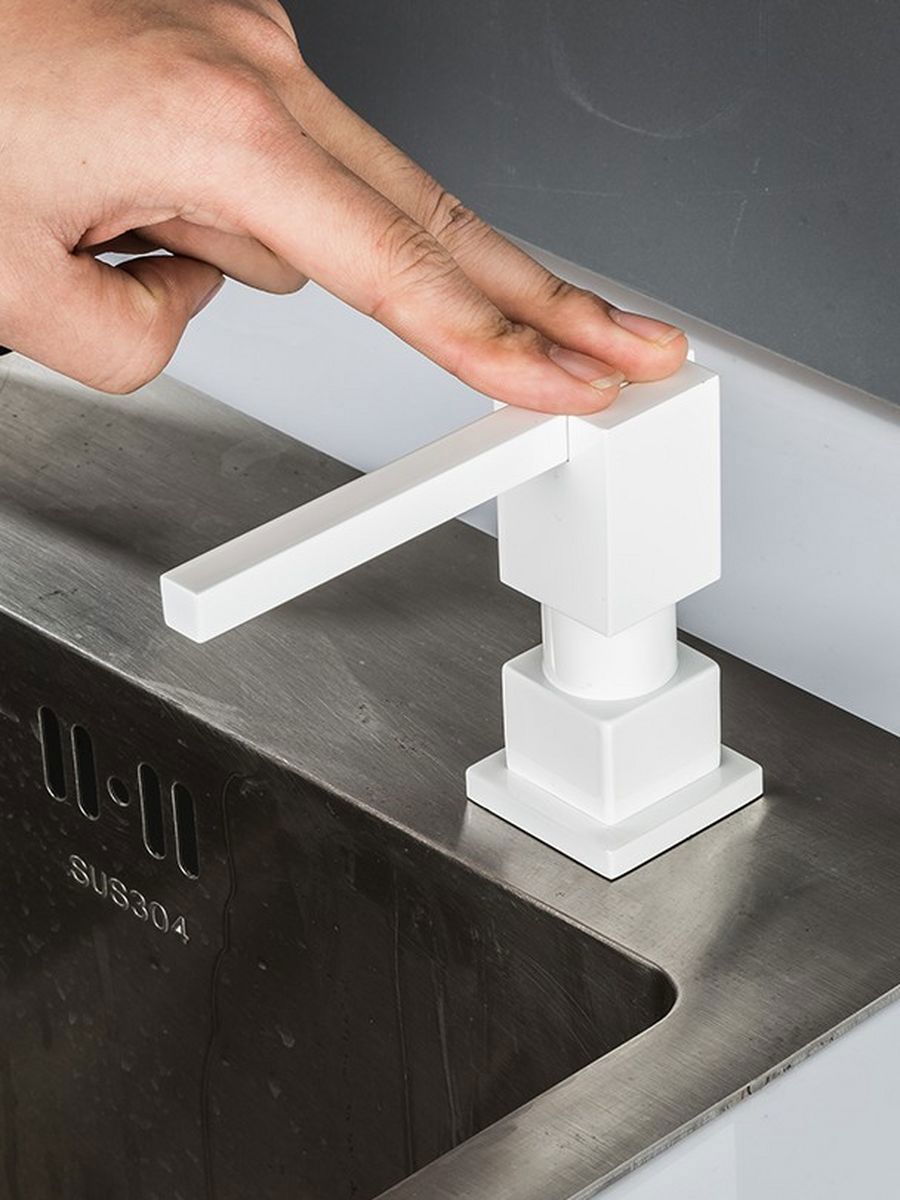 Изображение товара Дозатор для жидкого мыла Gappo G 404 встроенный белый латунь пластик