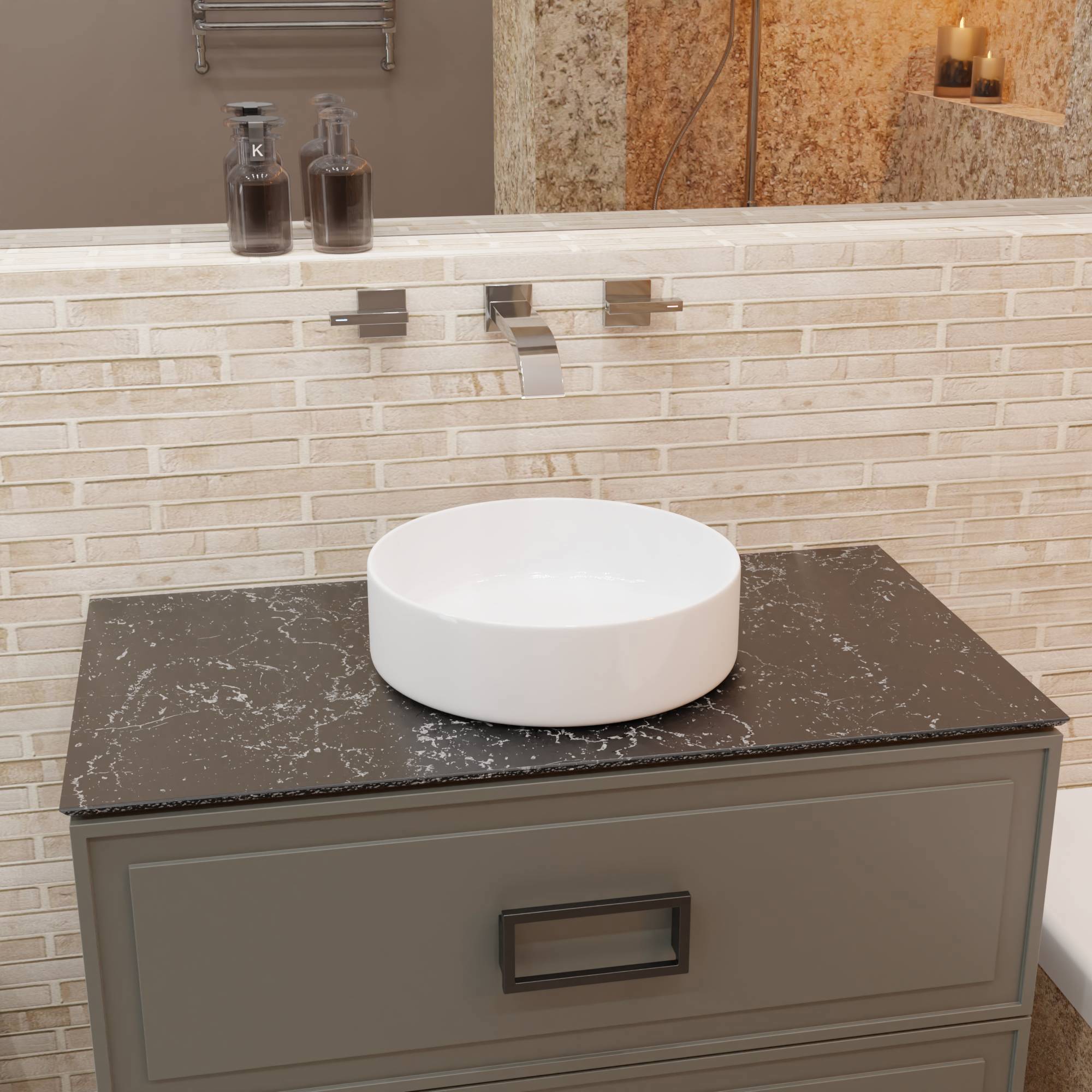 Изображение товара Раковина накладная CHARUS TEOLO 700-011W 36 см белая