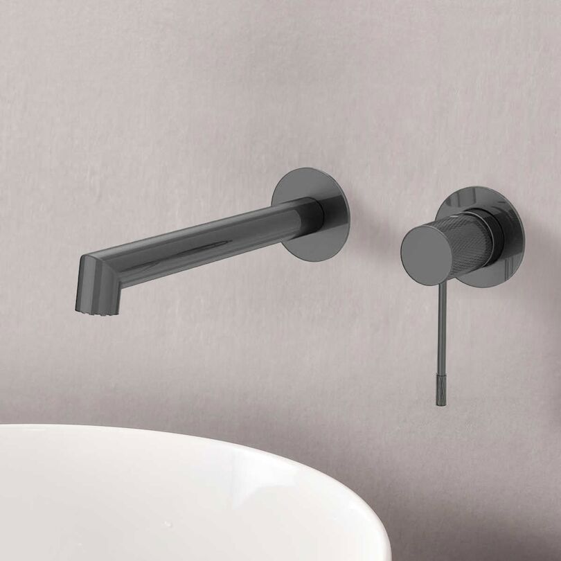 Изображение товара Смеситель для раковины Vincea Дизаер VBFW-1D1GM встраиваемый однорычажный цвет вороненая сталь