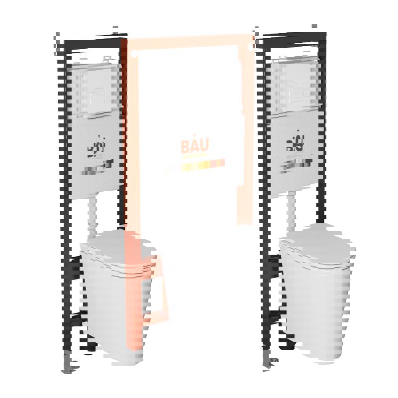 Изображение товара Комплект инсталляция с унитазом Bauedge Q111300-BK0001-HQ2-Q00006 цвет белый