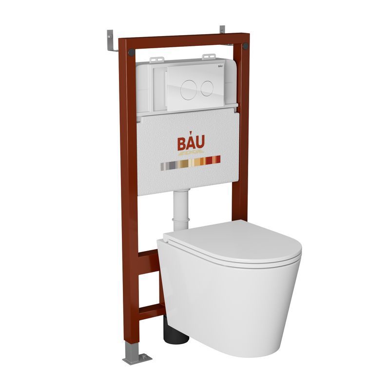 Изображение товара Комплект инсталляции с унитазом Bauedge Q111300-BK0001-HQ2-Q00010 белый