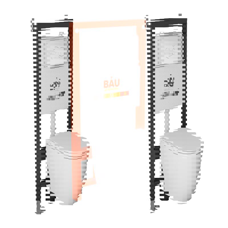 Изображение товара Комплект инсталляция и унитаз Bauedge Q111300-BL0001-HQ2-Q00010 белый