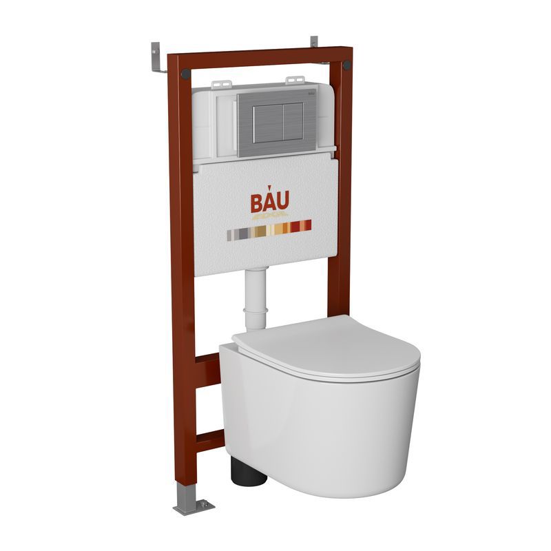 Изображение товара Комплект инсталляции с унитазом Bauedge Q111300-NM0003-PRO-Q00009 белый