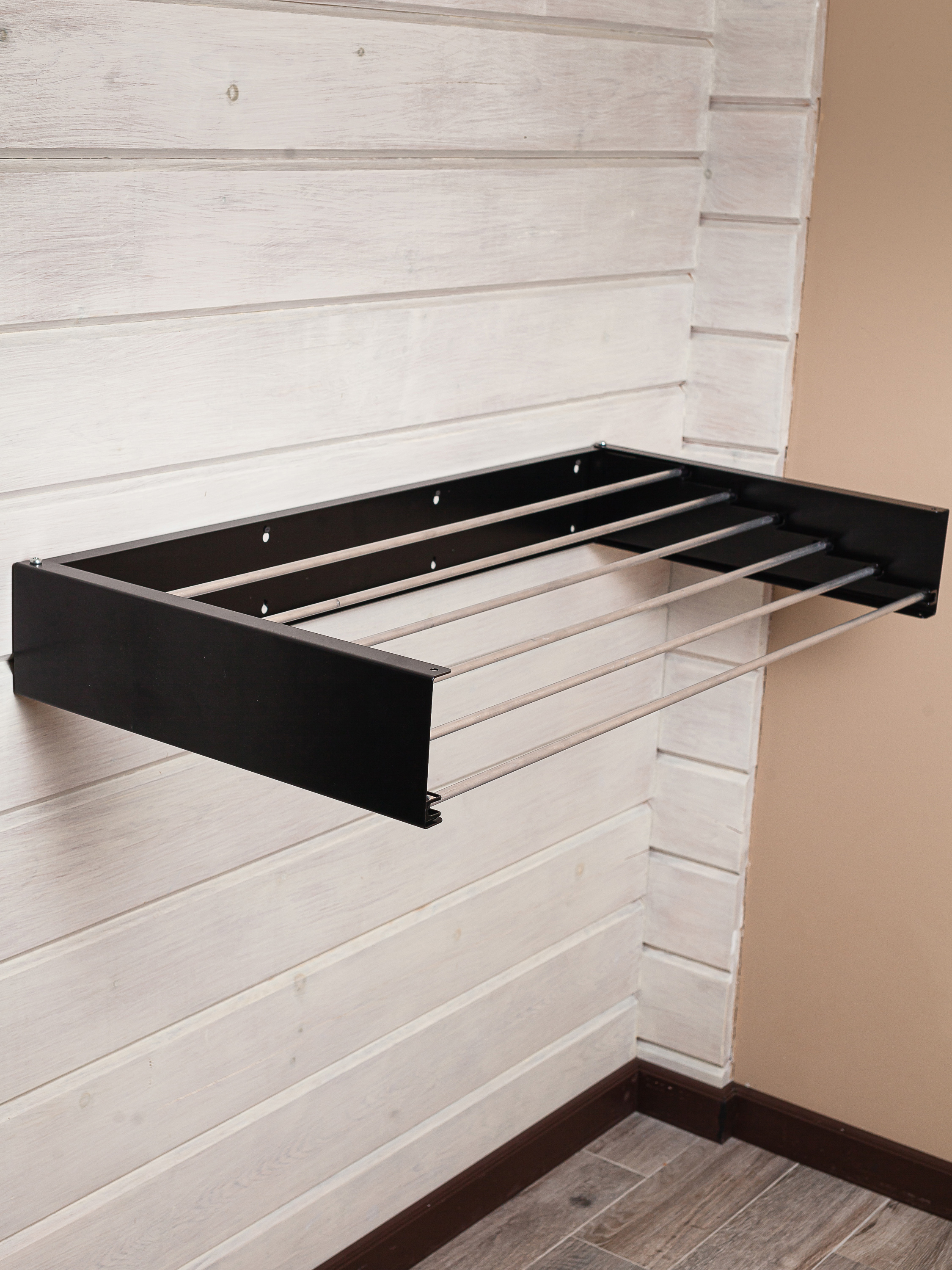 Изображение товара Складная настенная сушилка для белья ОБЛАКО 700x130x497мм черный